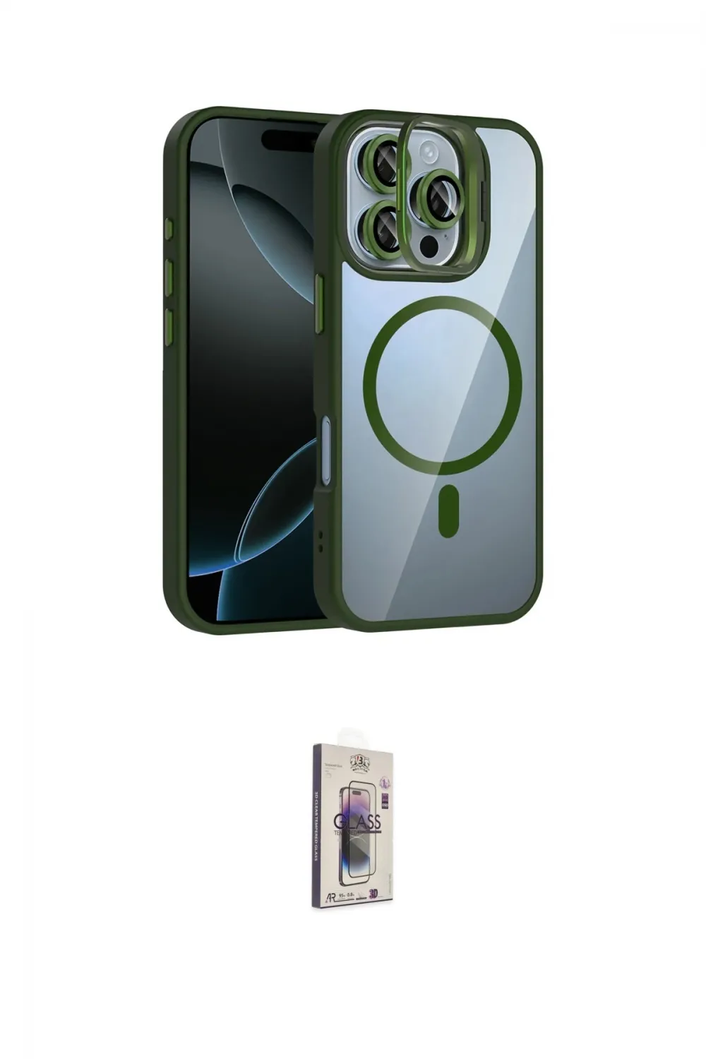 ieg™ iPhone 16 Pro Max Kılıf Yadigar Asil Koleksiyonu - Siyah Bilvis 3D Cam Ekran Koruyucu