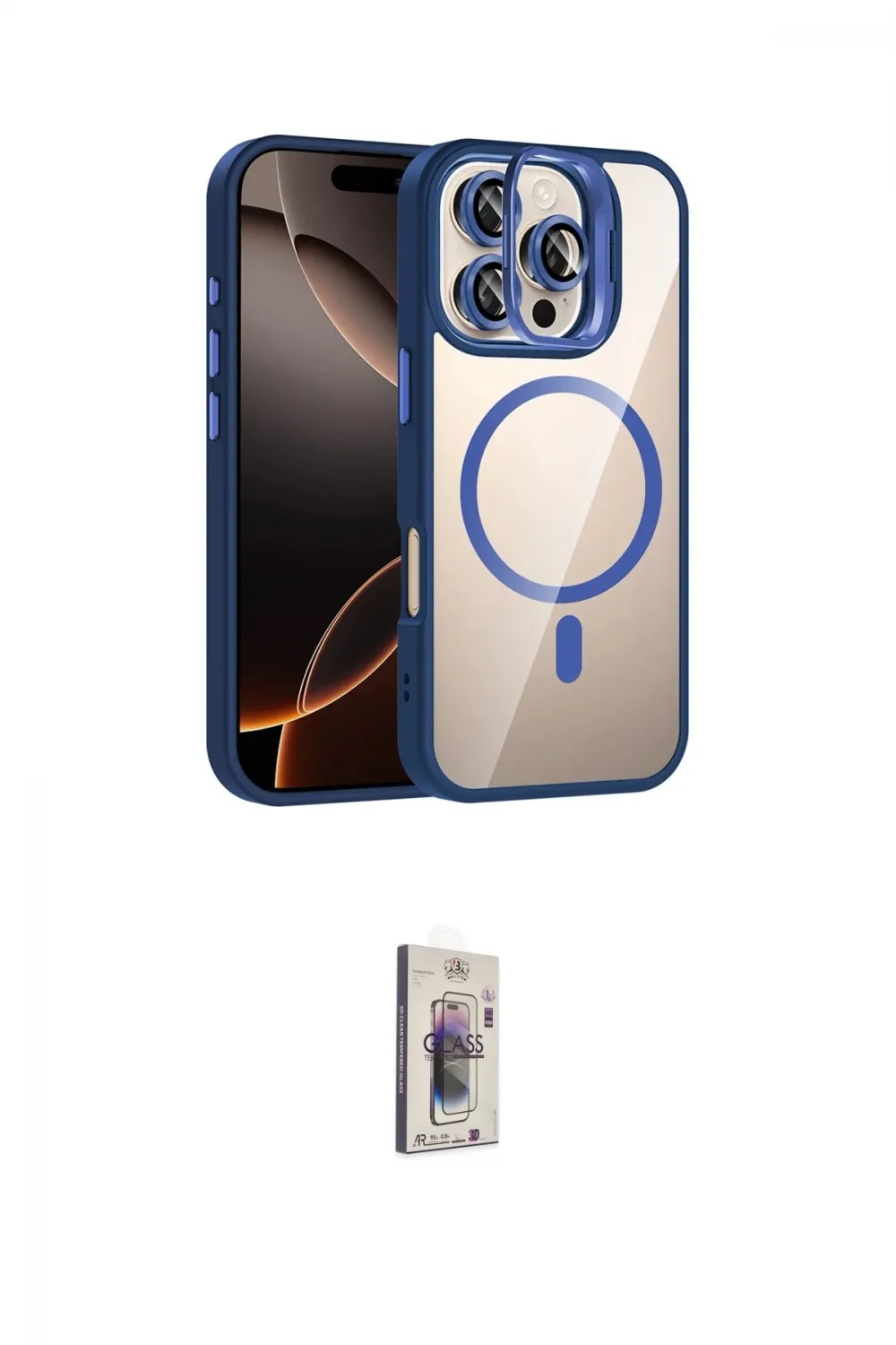 ieg™ iPhone 16 Pro Max Kılıf Yadigar Asil Koleksiyonu - Siyah Bilvis 3D Cam Ekran Koruyucu