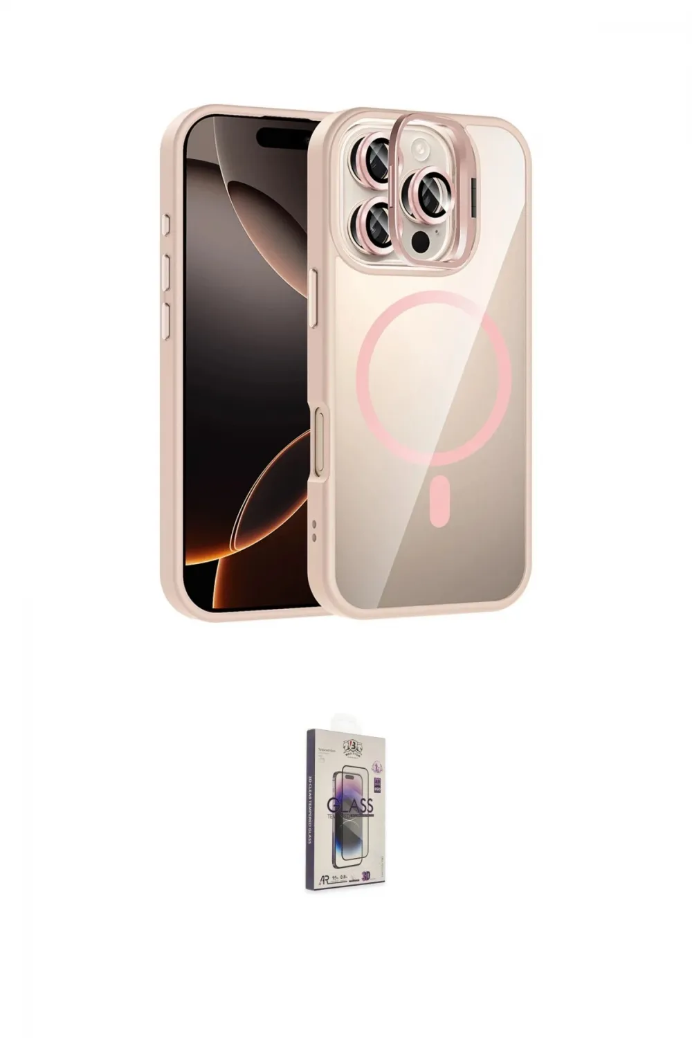 ieg™ iPhone 16 Pro Max Kılıf Yadigar Asil Koleksiyonu - Siyah Bilvis 3D Cam Ekran Koruyucu