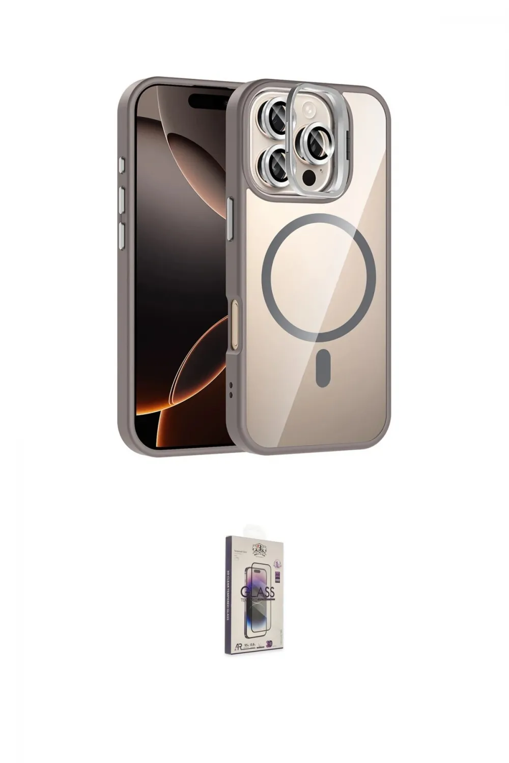 ieg™ iPhone 16 Pro Max Kılıf Yadigar Asil Koleksiyonu - Siyah Bilvis 3D Cam Ekran Koruyucu
