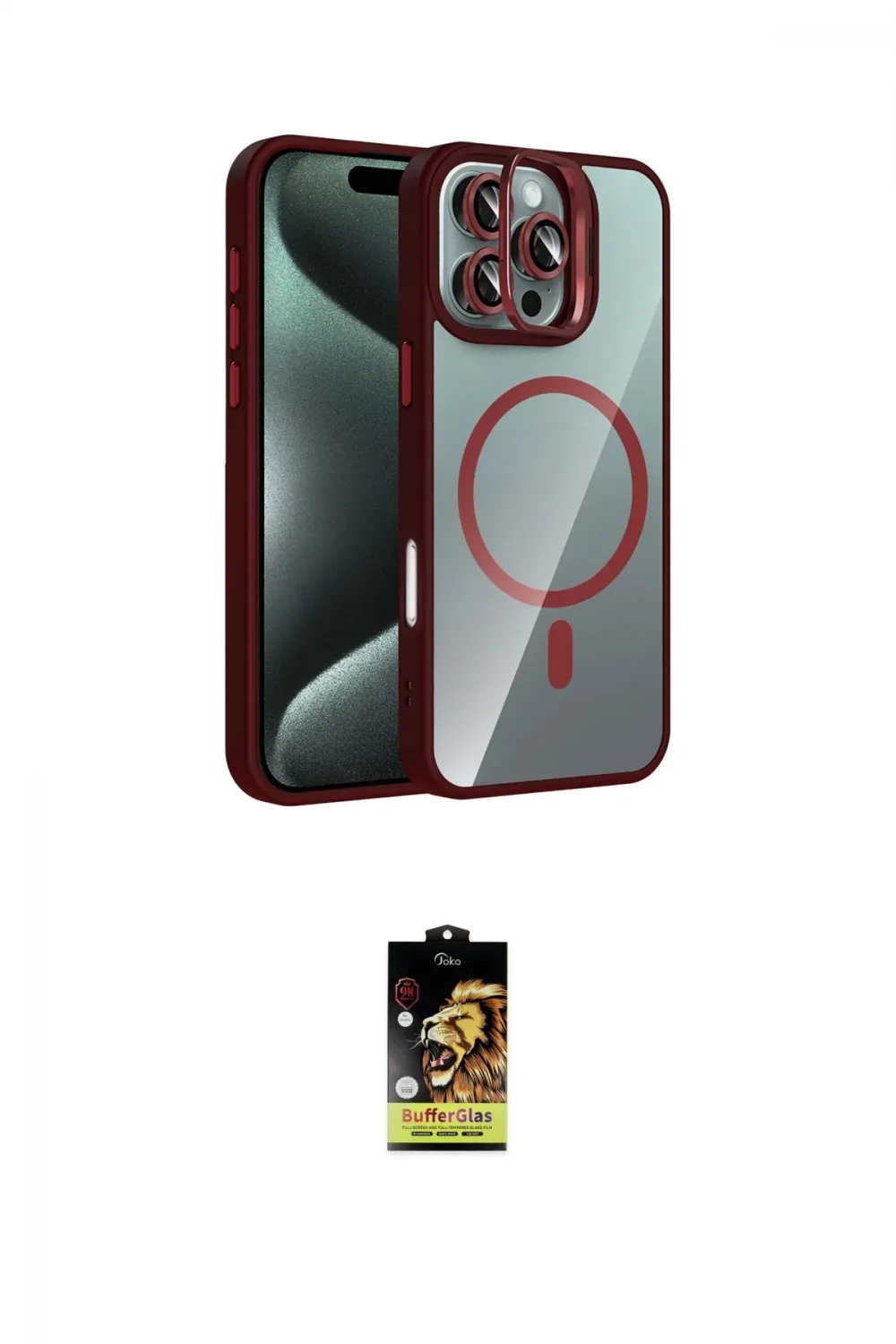 ieg™ iPhone 16 Pro Max Kılıf Yadigar Asil Koleksiyonu - Siyah Buffer Cam Ekran Koruyucu