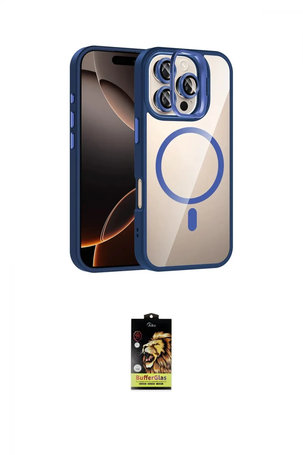 ieg™ iPhone 16 Pro Max Kılıf Yadigar Asil Koleksiyonu - Siyah Buffer Cam Ekran Koruyucu