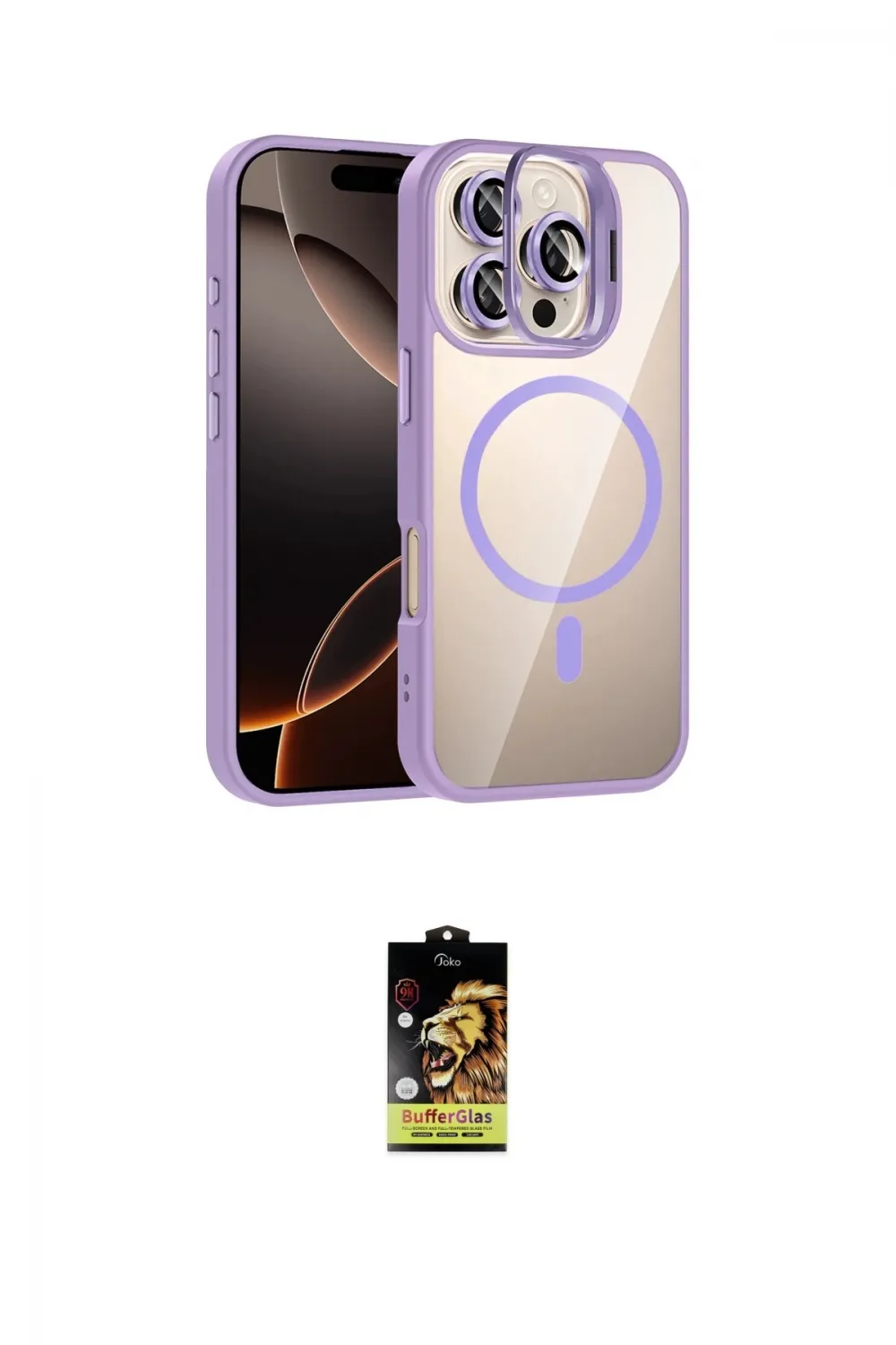ieg™ iPhone 16 Pro Max Kılıf Yadigar Asil Koleksiyonu - Siyah Buffer Cam Ekran Koruyucu