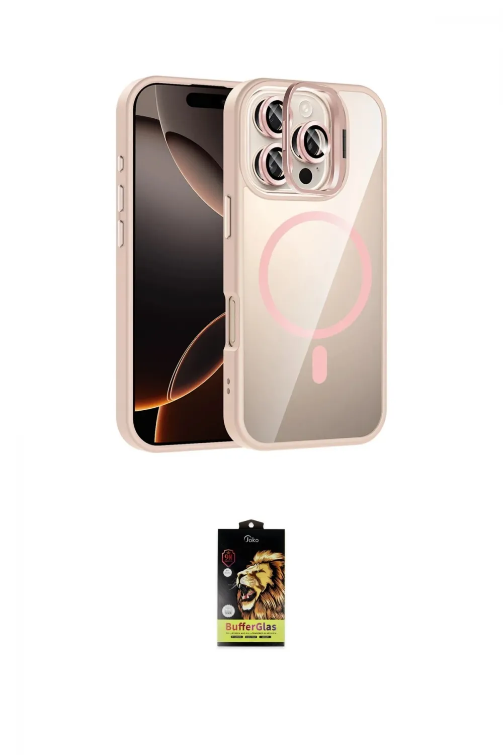 ieg™ iPhone 16 Pro Max Kılıf Yadigar Asil Koleksiyonu - Siyah Buffer Cam Ekran Koruyucu