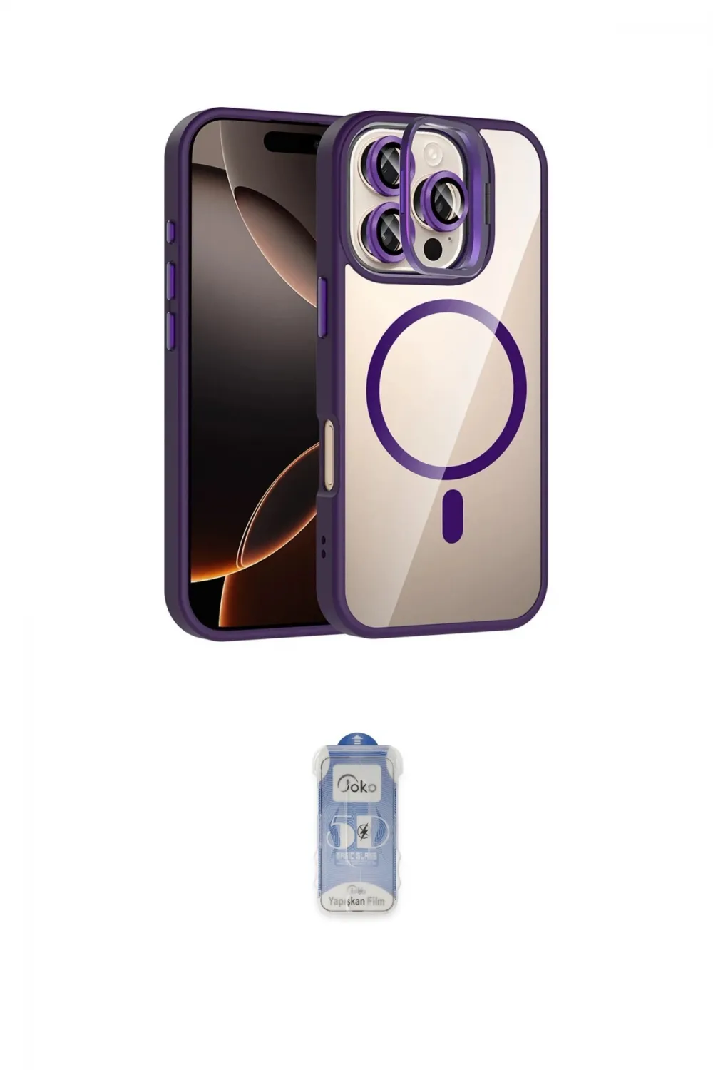 ieg™ iPhone 16 Pro Max Kılıf Yadigar Asil Koleksiyonu - Siyah Joko Magic 5D Cam
