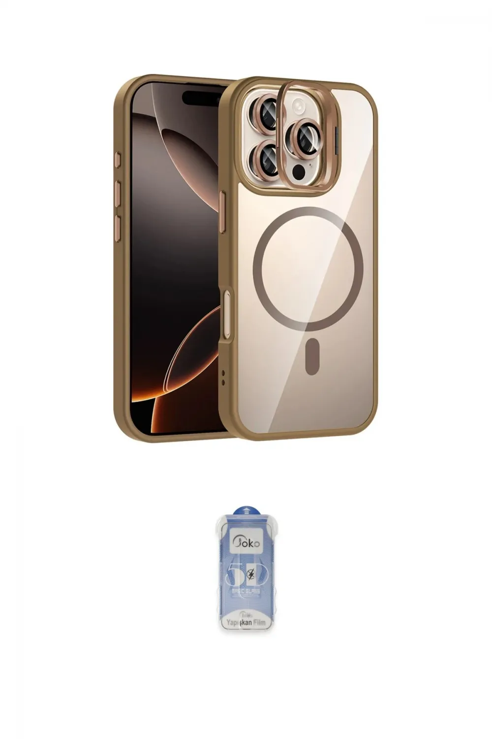 ieg™ iPhone 16 Pro Max Kılıf Yadigar Asil Koleksiyonu - Siyah Joko Magic 5D Cam