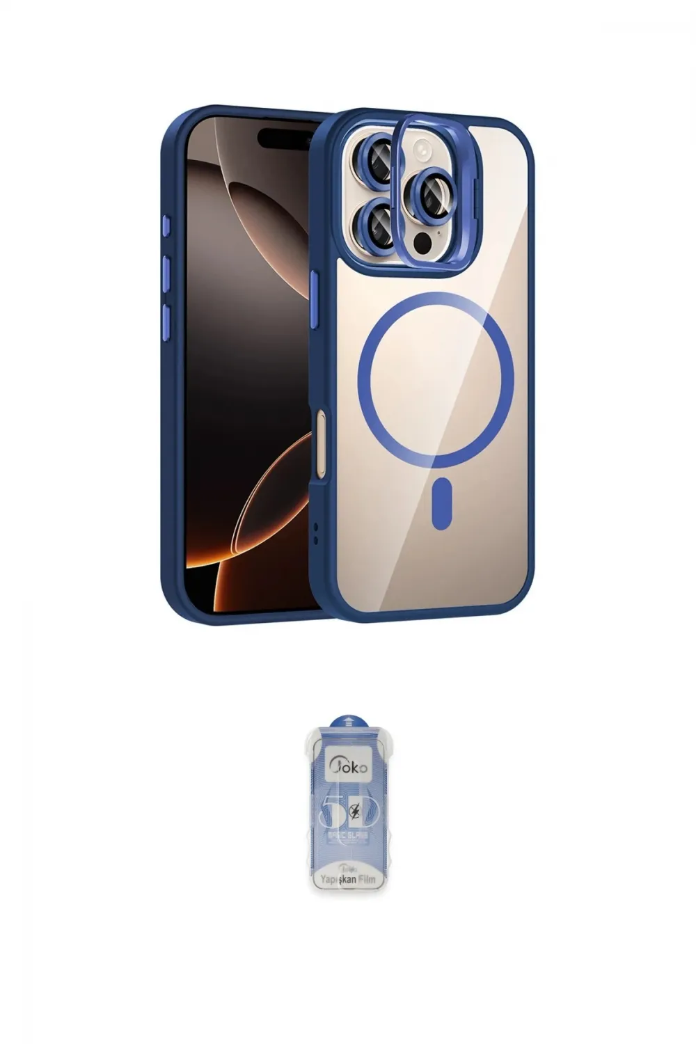ieg™ iPhone 16 Pro Max Kılıf Yadigar Asil Koleksiyonu - Siyah Joko Magic 5D Cam