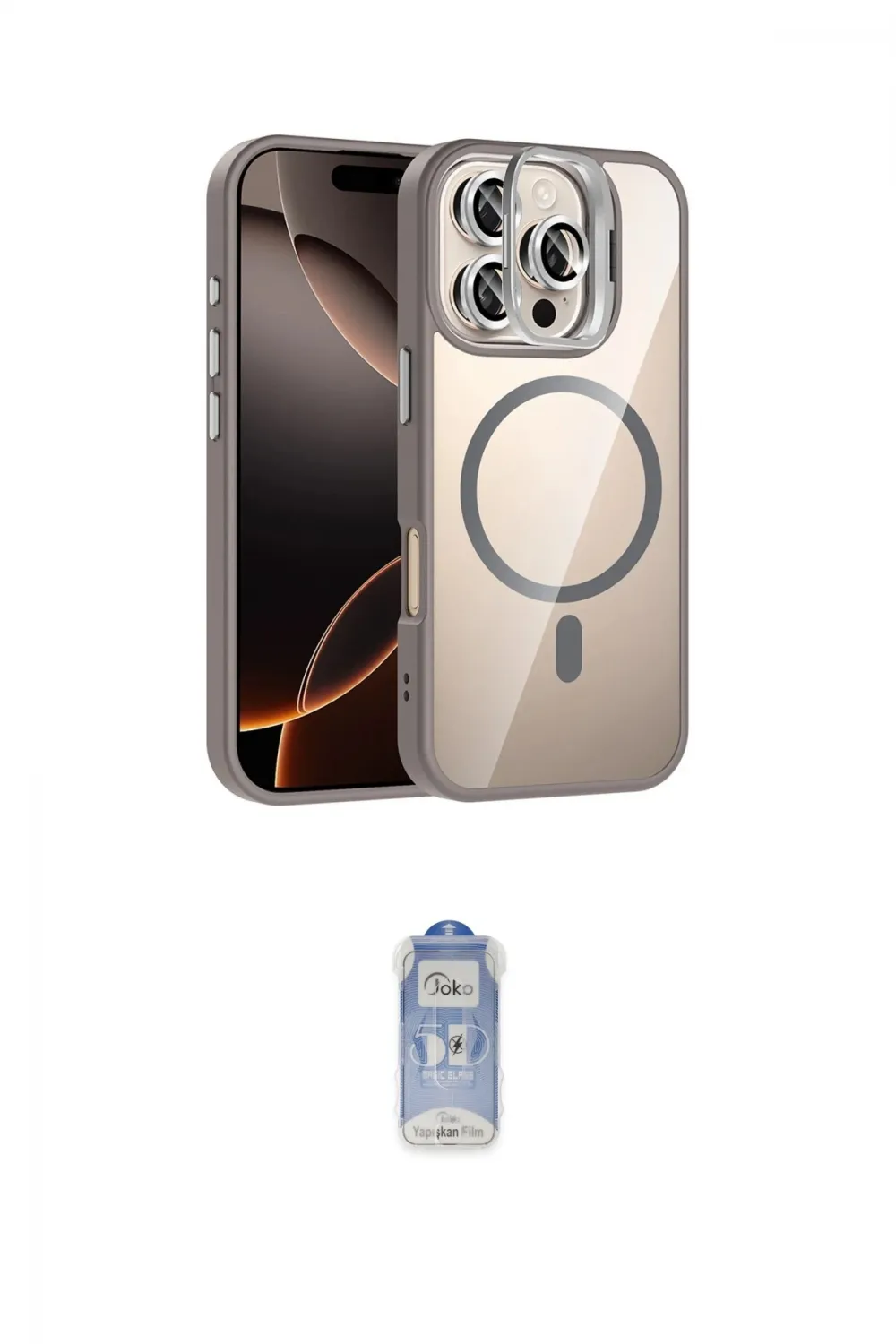 ieg™ iPhone 16 Pro Max Kılıf Yadigar Asil Koleksiyonu - Siyah Joko Magic 5D Cam