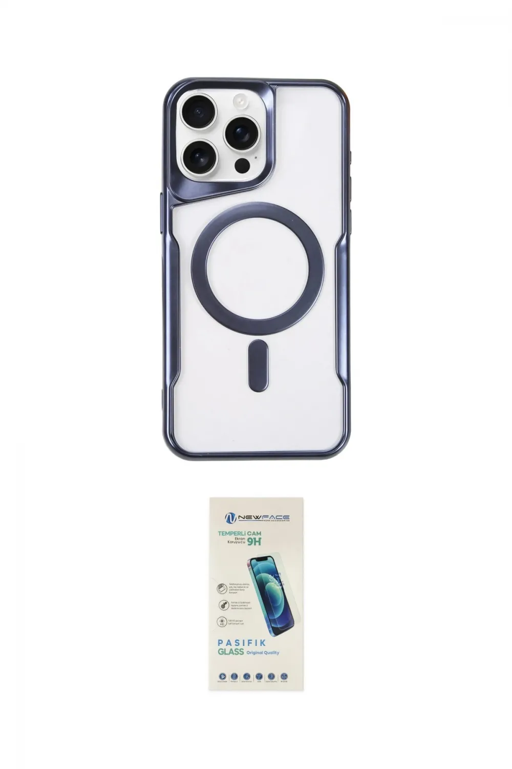 ieg™ iPhone 16 Pro Max Kılıf Yadigar Klasik Özel Seri - Şeffaf Pasifik Cam Ekran Koruyucu