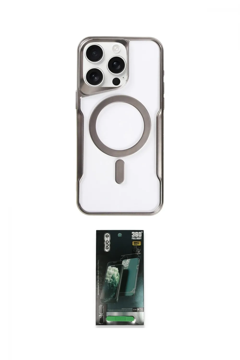 ieg™ iPhone 16 Pro Max Kılıf Yadigar Klasik Özel Seri - Siyah 360 Mat Full Body Arka Koruyucu