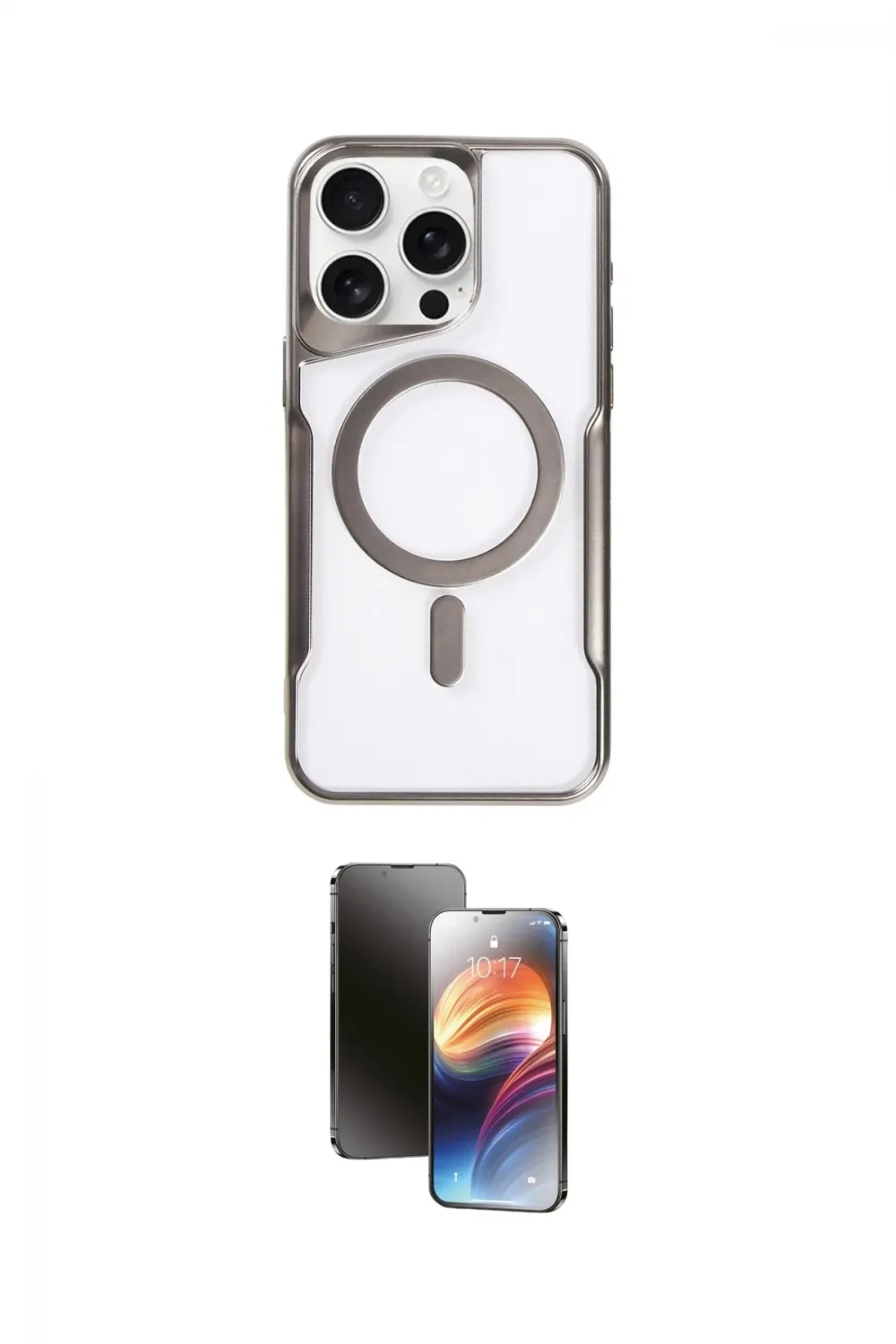 ieg™ iPhone 16 Pro Max Kılıf Yadigar Klasik Özel Seri - Siyah 3D Antistatik Mat Seramik Nano Ekran Koruyucu