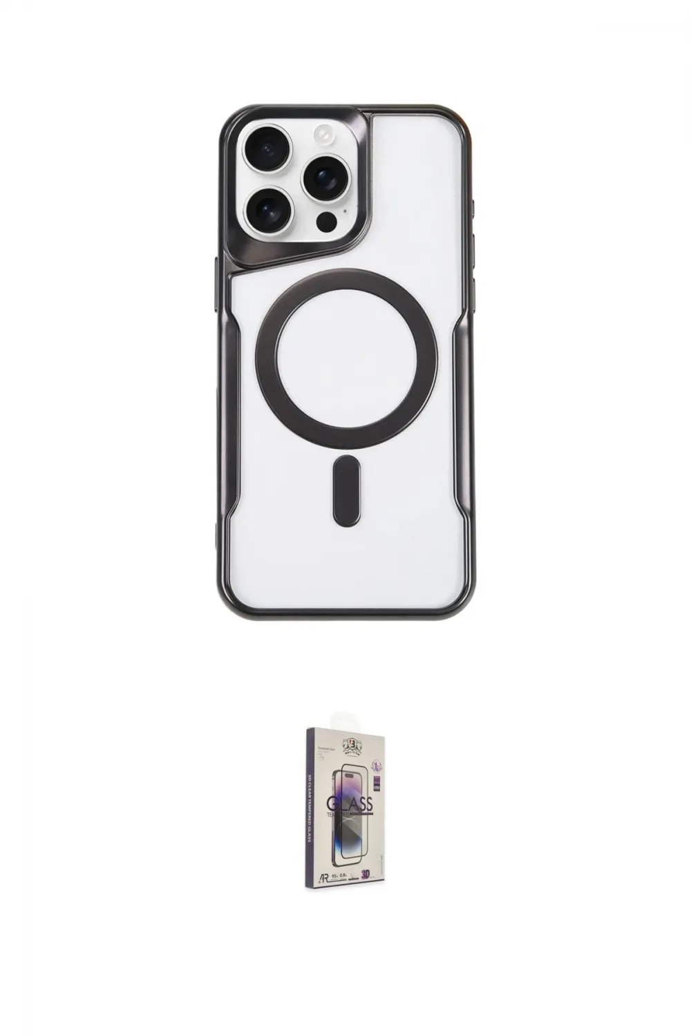 ieg™ iPhone 16 Pro Max Kılıf Yadigar Klasik Özel Seri - Siyah Bilvis 3D Cam Ekran Koruyucu