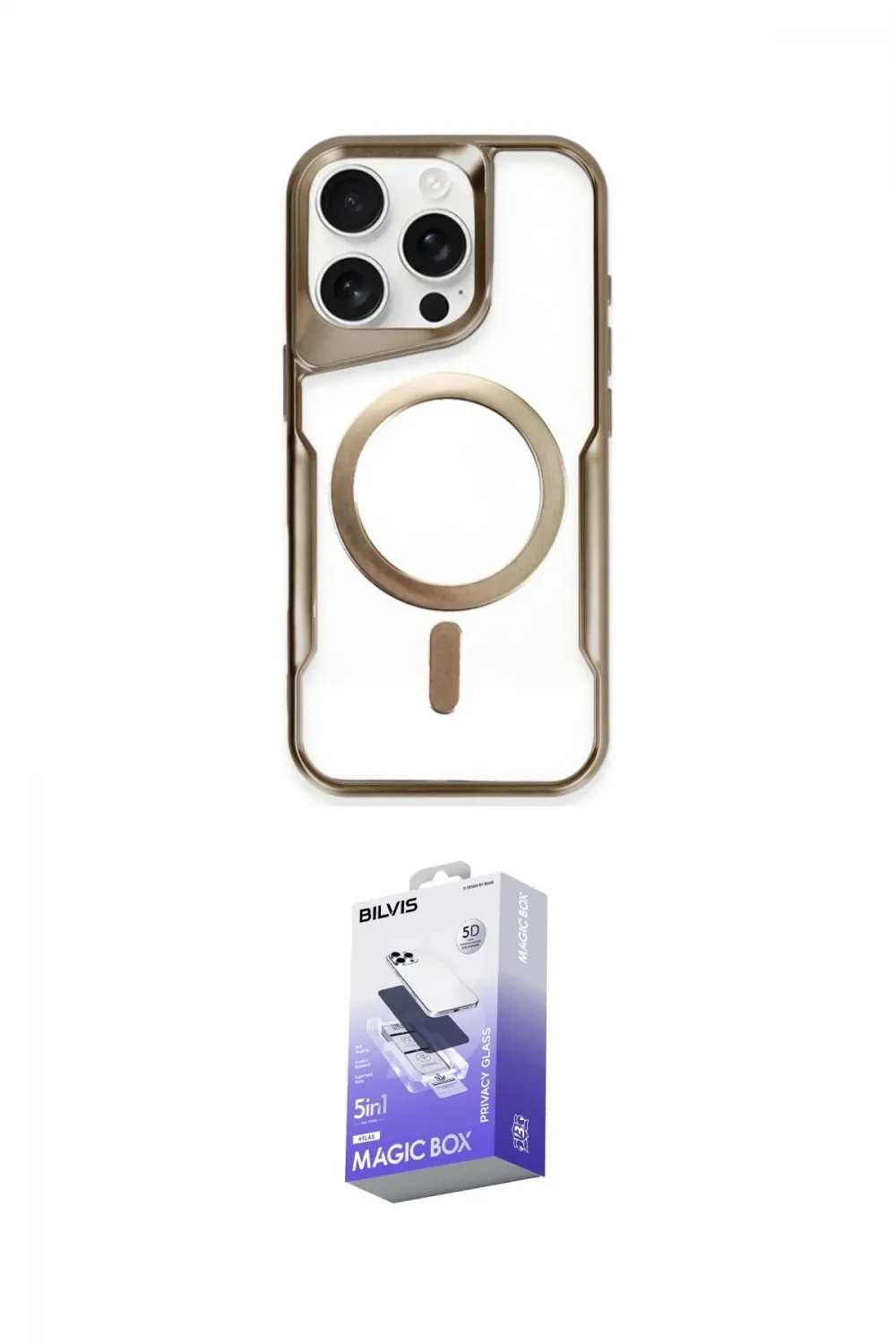 ieg™ iPhone 16 Pro Max Kılıf Yadigar Klasik Özel Seri - Siyah Bilvis 5in1 5D Magic Hayalet Cam Ekran Koruyucu