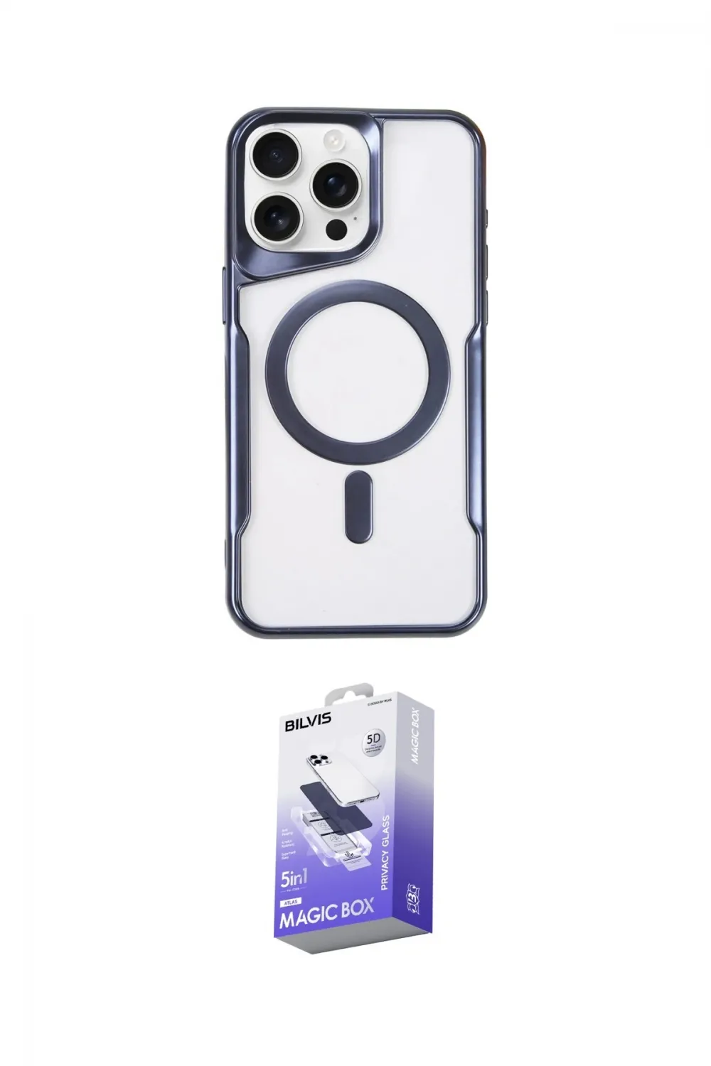 ieg™ iPhone 16 Pro Max Kılıf Yadigar Klasik Özel Seri - Siyah Bilvis 5in1 5D Magic Hayalet Cam Ekran Koruyucu