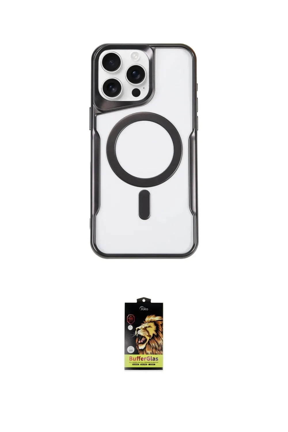 ieg™ iPhone 16 Pro Max Kılıf Yadigar Klasik Özel Seri - Siyah Buffer Cam Ekran Koruyucu