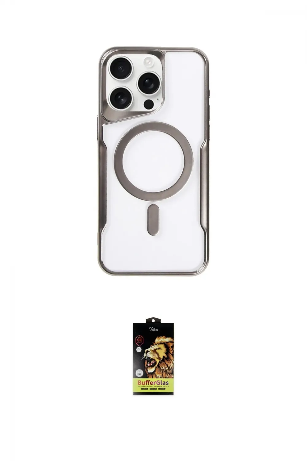 ieg™ iPhone 16 Pro Max Kılıf Yadigar Klasik Özel Seri - Siyah Buffer Cam Ekran Koruyucu