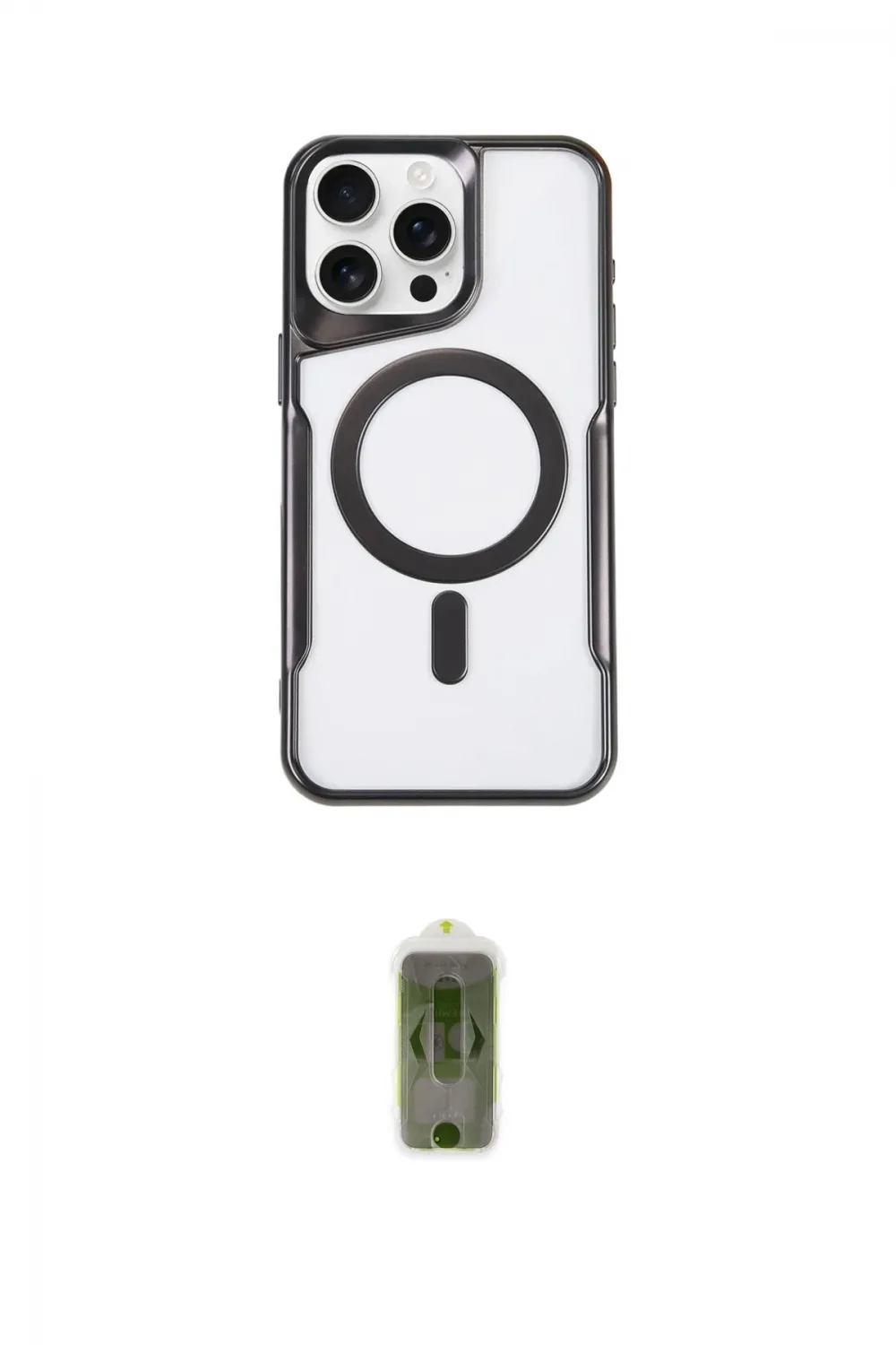 ieg™ iPhone 16 Pro Max Kılıf Yadigar Klasik Özel Seri - Siyah Joko Magic 5D Hayalet Cam