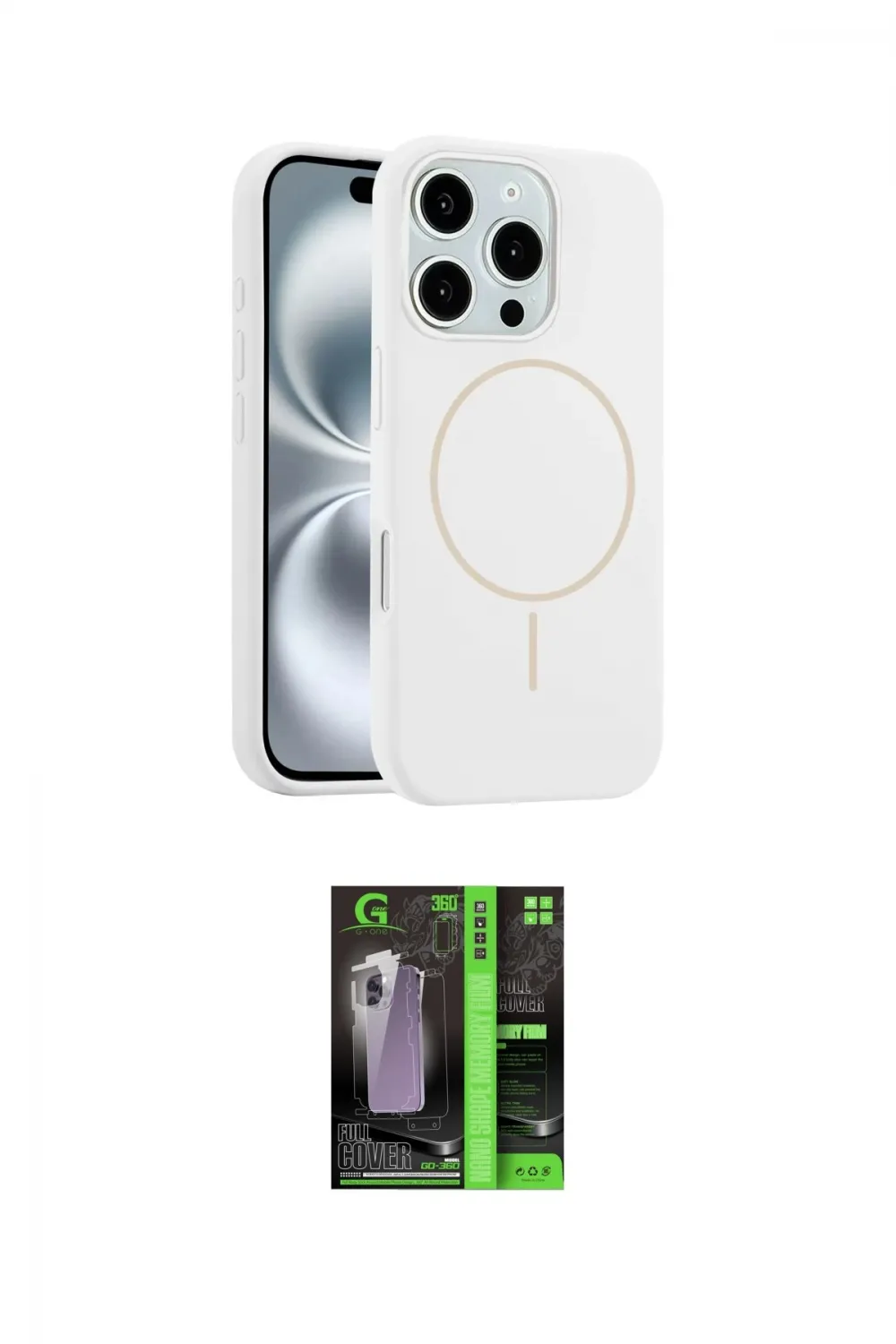 ieg™ iPhone 16 Pro Max Kılıf Yankı Form Serisi - Şeffaf 360 Full Body Arka Koruyucu