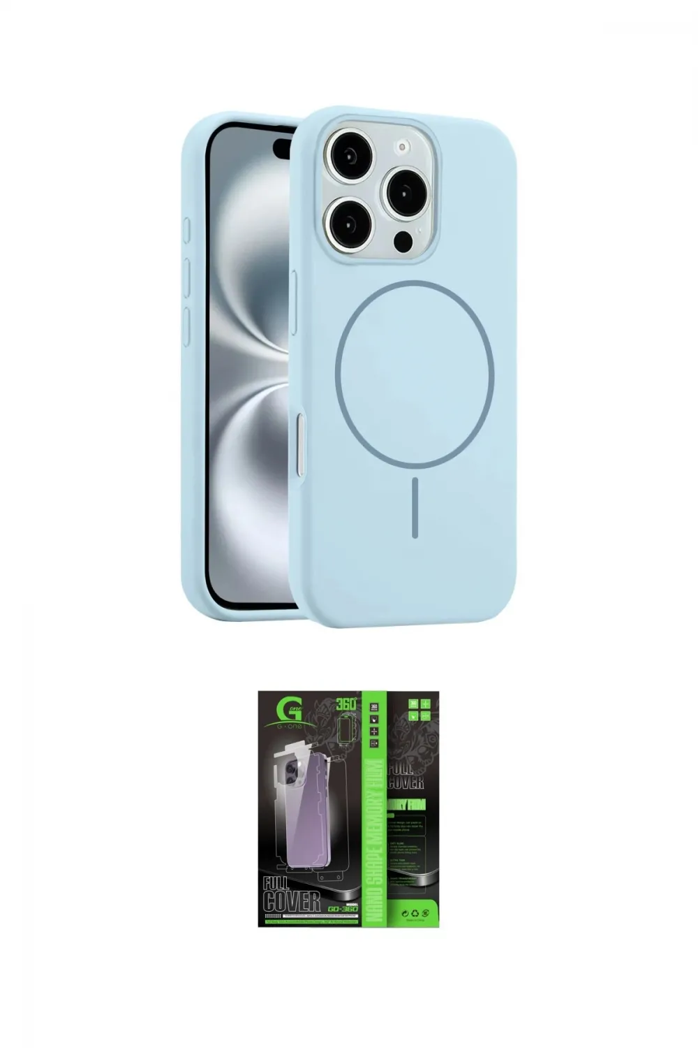 ieg™ iPhone 16 Pro Max Kılıf Yankı Form Serisi - Şeffaf 360 Full Body Arka Koruyucu