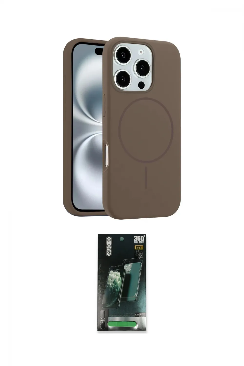 ieg™ iPhone 16 Pro Max Kılıf Yankı Form Serisi - Siyah 360 Mat Full Body Arka Koruyucu