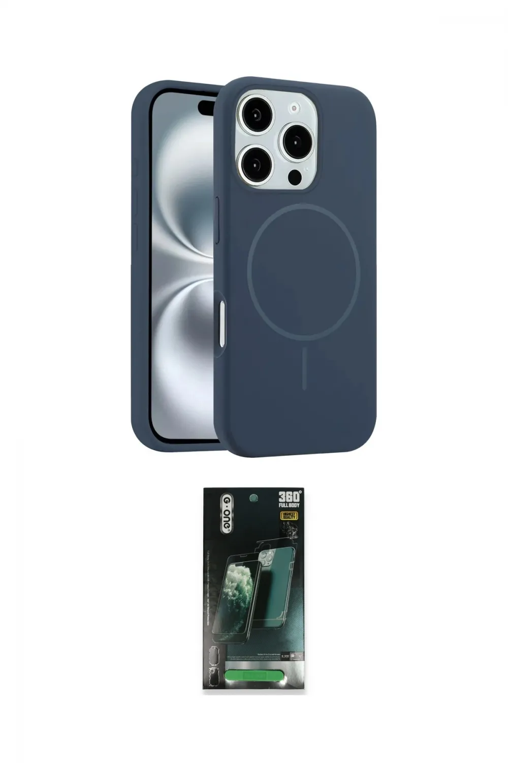 ieg™ iPhone 16 Pro Max Kılıf Yankı Form Serisi - Siyah 360 Mat Full Body Arka Koruyucu