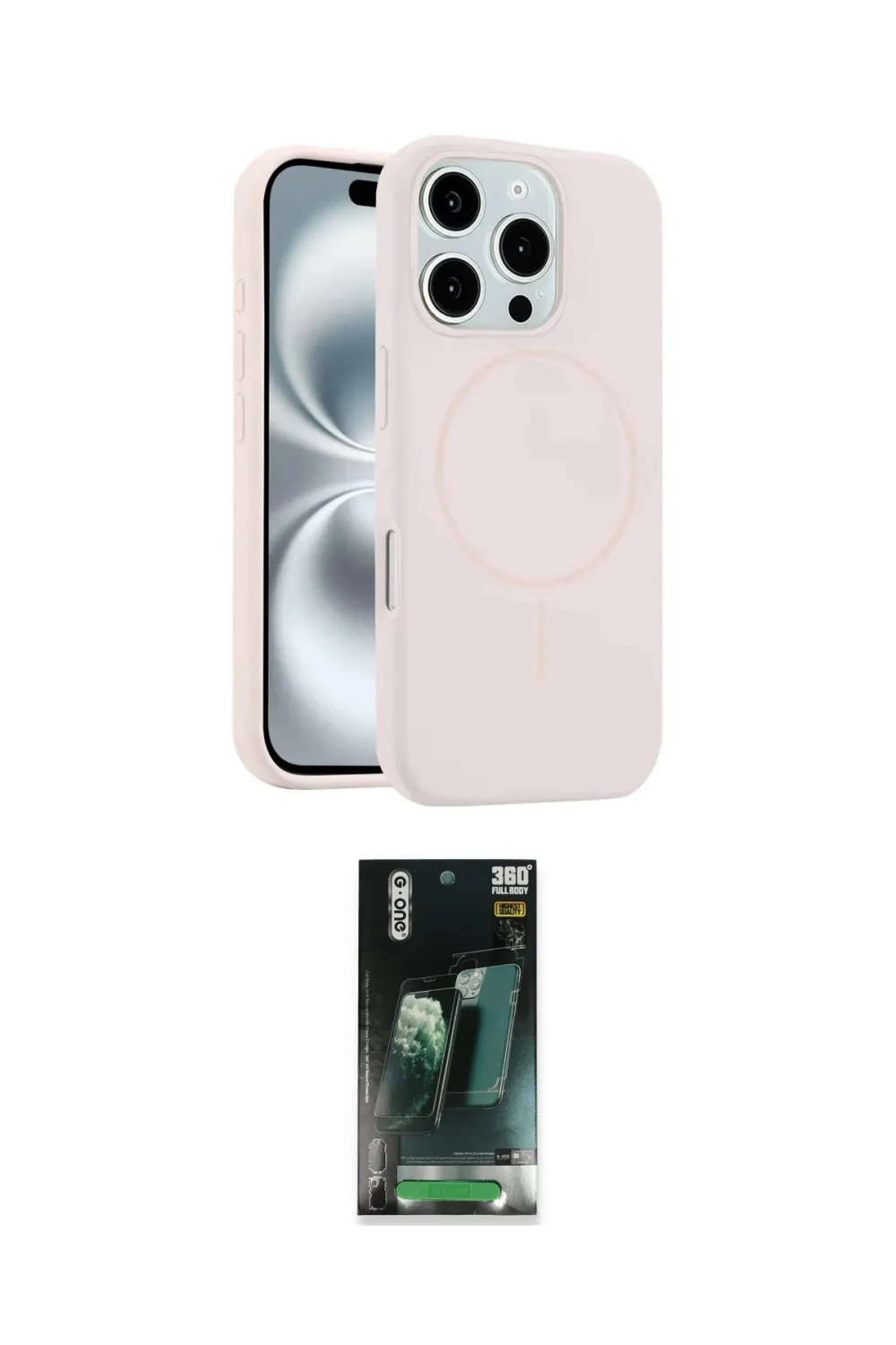 ieg™ iPhone 16 Pro Max Kılıf Yankı Form Serisi - Siyah 360 Mat Full Body Arka Koruyucu