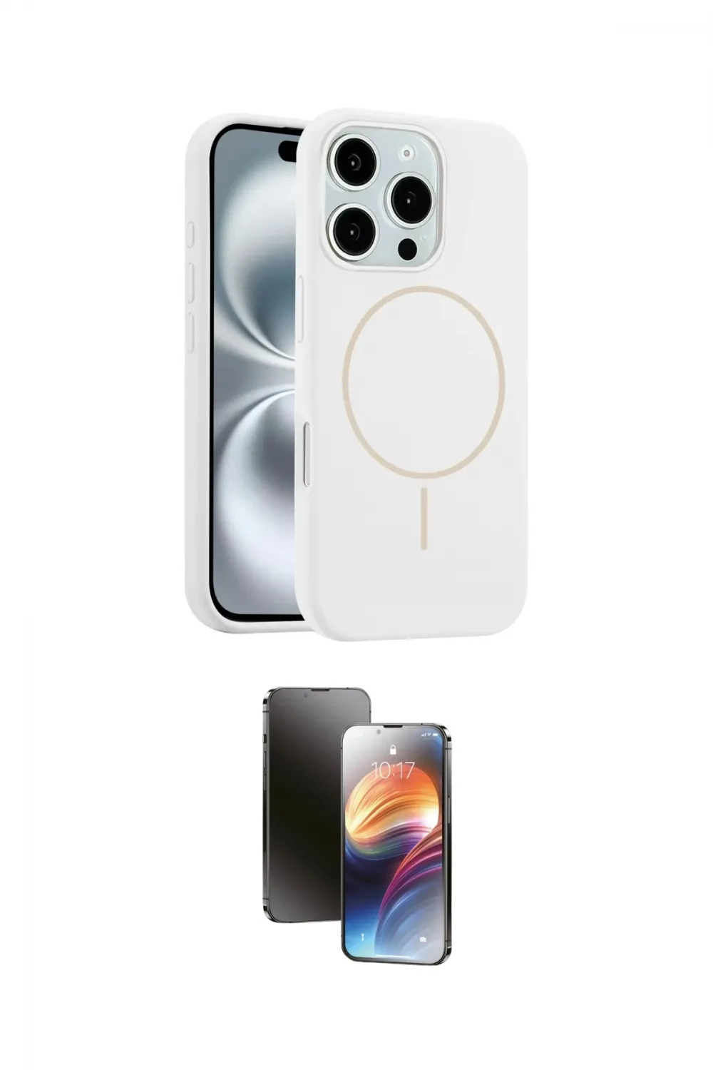 ieg™ iPhone 16 Pro Max Kılıf Yankı Form Serisi - Siyah 3D Antistatik Mat Seramik Nano Ekran Koruyucu