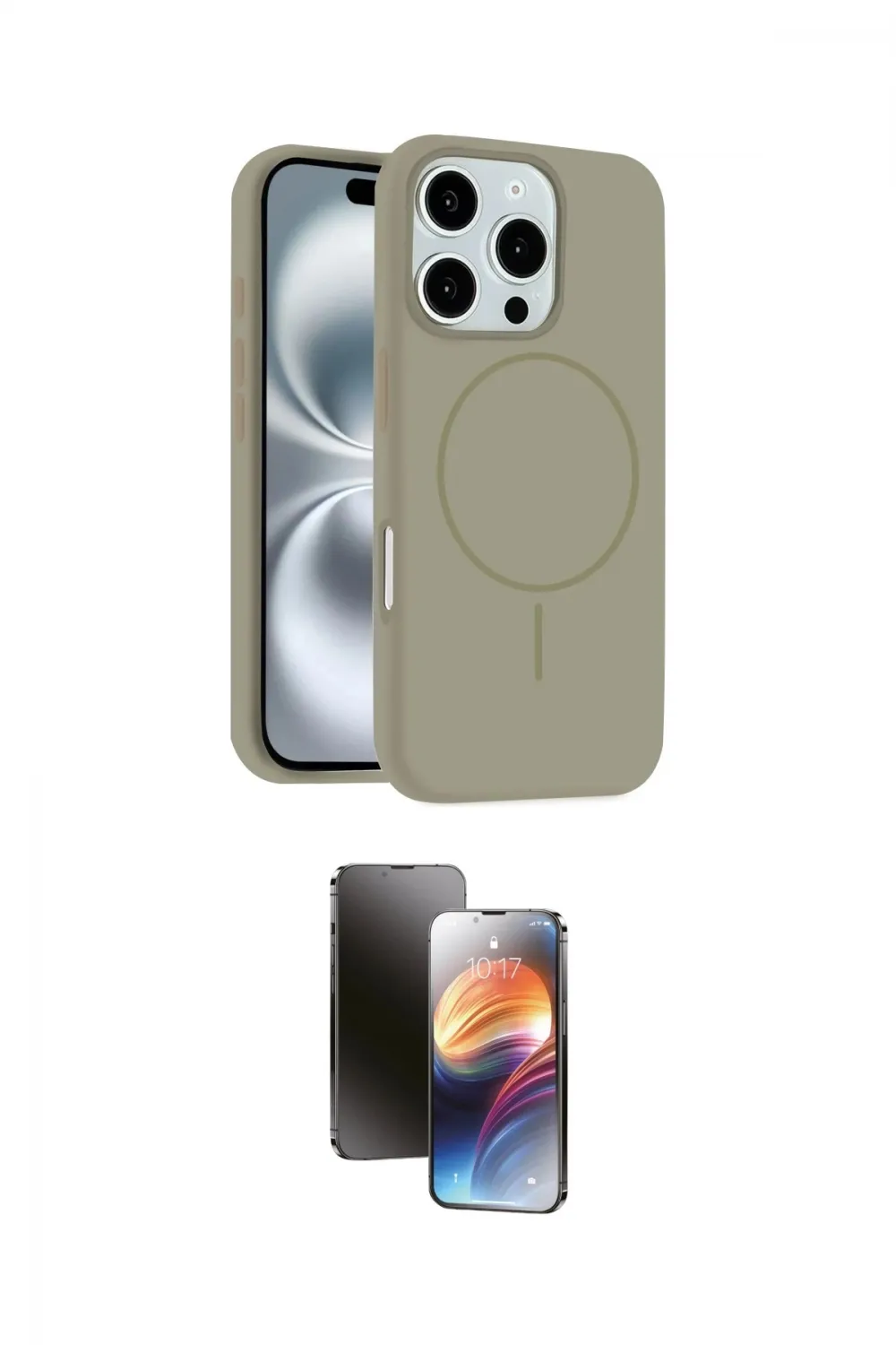 ieg™ iPhone 16 Pro Max Kılıf Yankı Form Serisi - Siyah 3D Antistatik Mat Seramik Nano Ekran Koruyucu