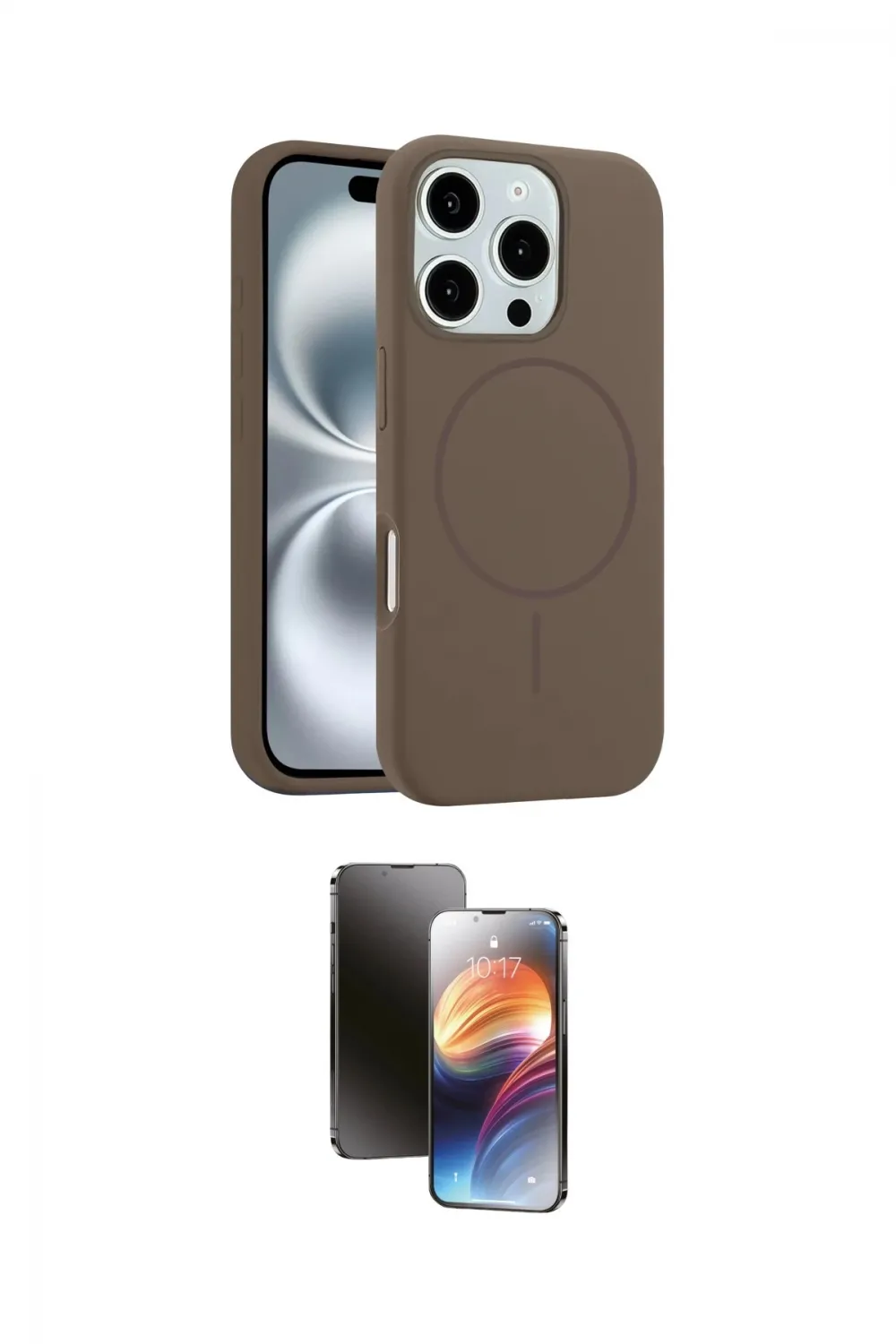 ieg™ iPhone 16 Pro Max Kılıf Yankı Form Serisi - Siyah 3D Antistatik Mat Seramik Nano Ekran Koruyucu