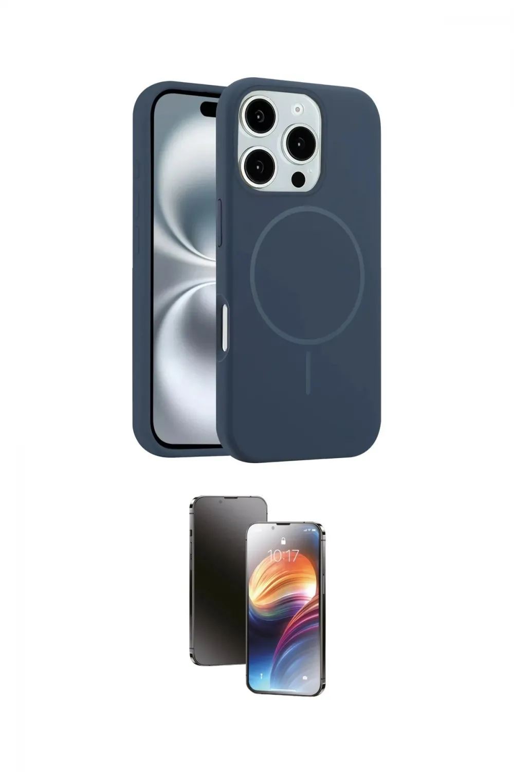 ieg™ iPhone 16 Pro Max Kılıf Yankı Form Serisi - Siyah 3D Antistatik Mat Seramik Nano Ekran Koruyucu