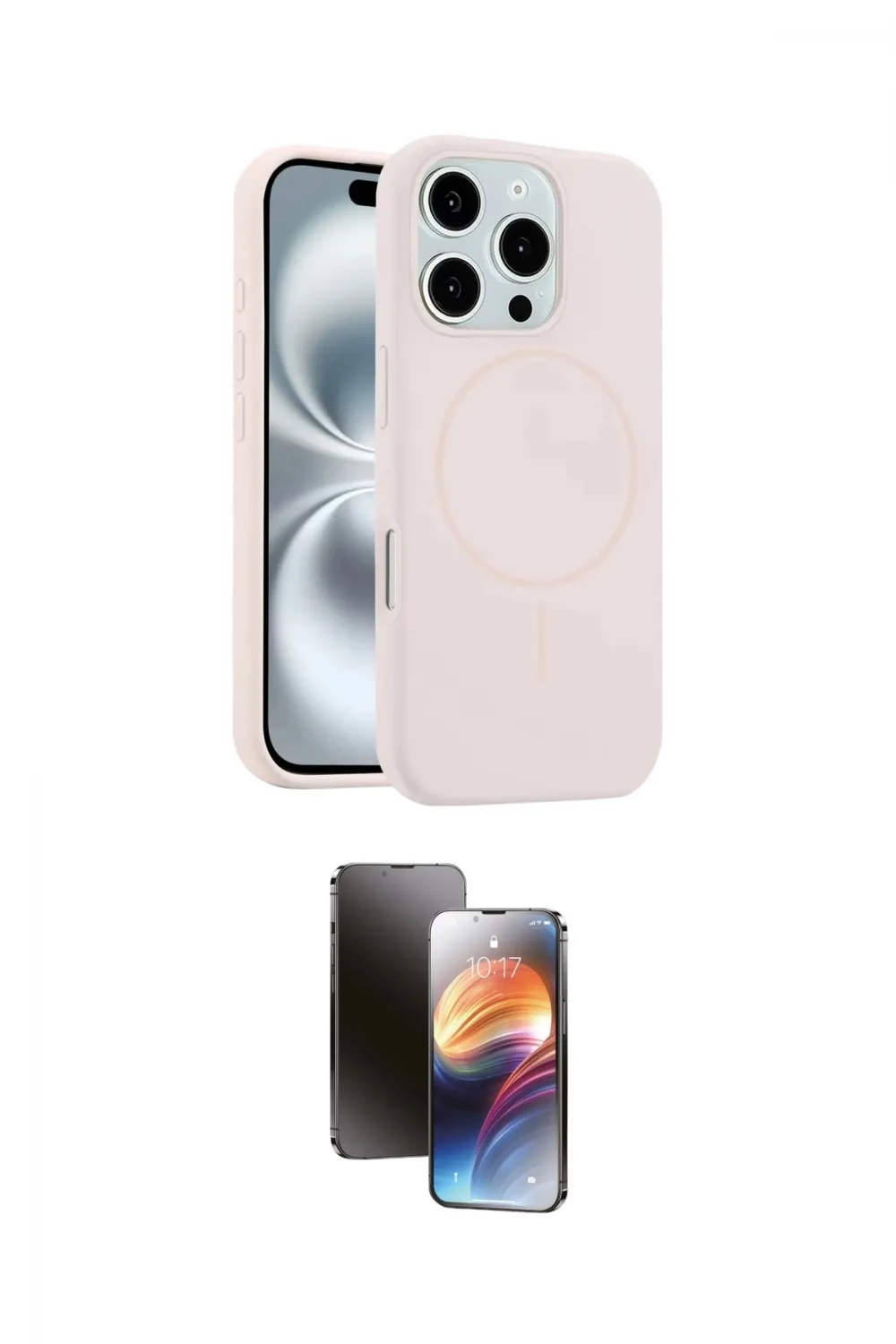 ieg™ iPhone 16 Pro Max Kılıf Yankı Form Serisi - Siyah 3D Antistatik Mat Seramik Nano Ekran Koruyucu