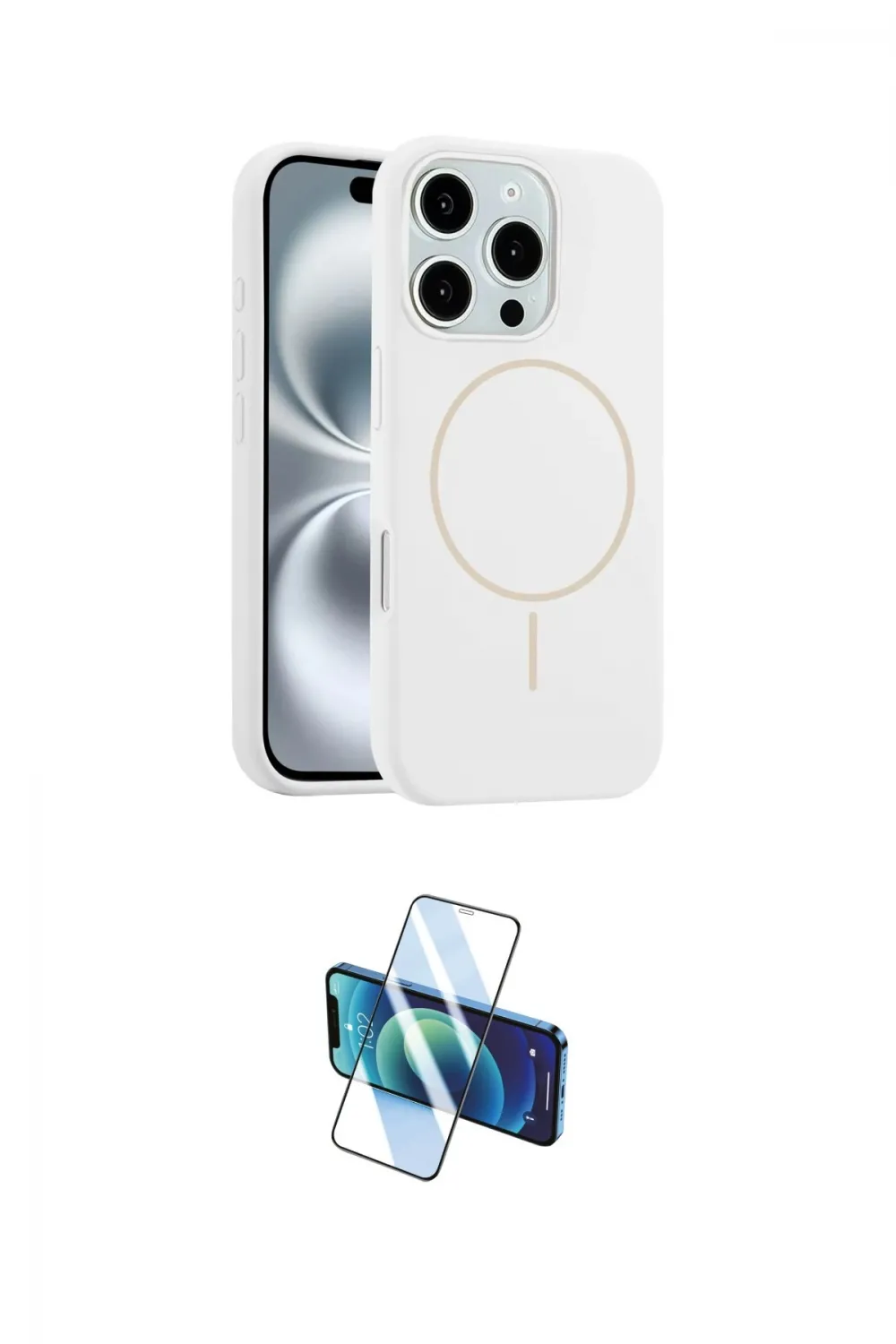 ieg™ iPhone 16 Pro Max Kılıf Yankı Form Serisi - Siyah 3D Antistatik Seramik Nano Ekran Koruyucu