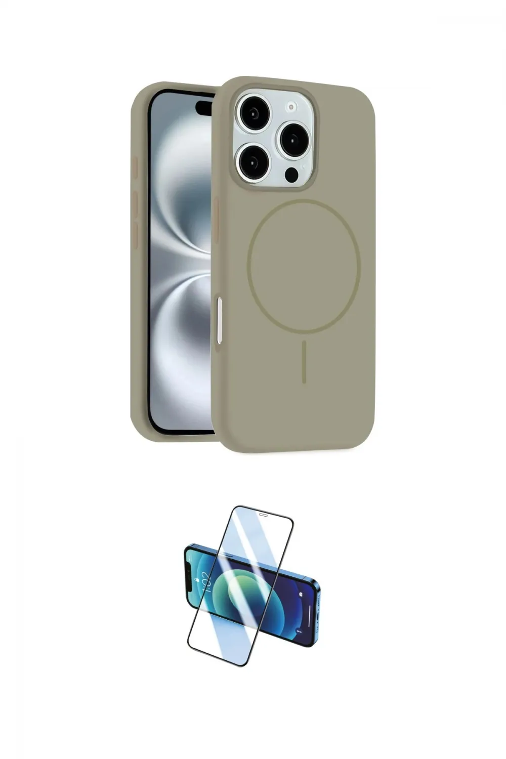 ieg™ iPhone 16 Pro Max Kılıf Yankı Form Serisi - Siyah 3D Antistatik Seramik Nano Ekran Koruyucu