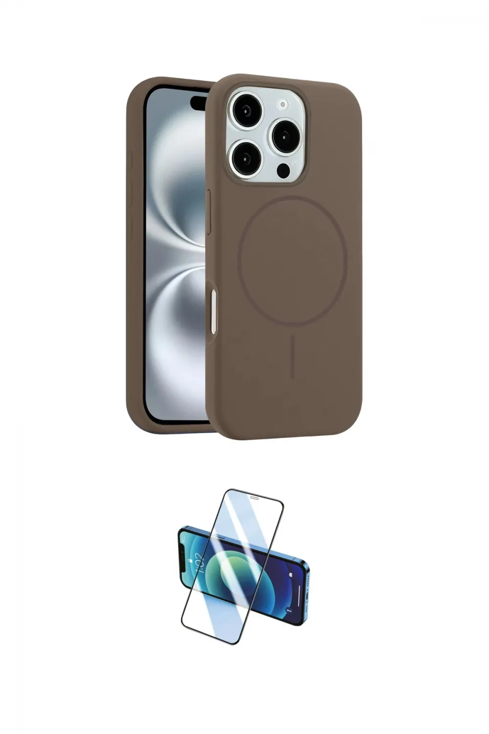 ieg™ iPhone 16 Pro Max Kılıf Yankı Form Serisi - Siyah 3D Antistatik Seramik Nano Ekran Koruyucu