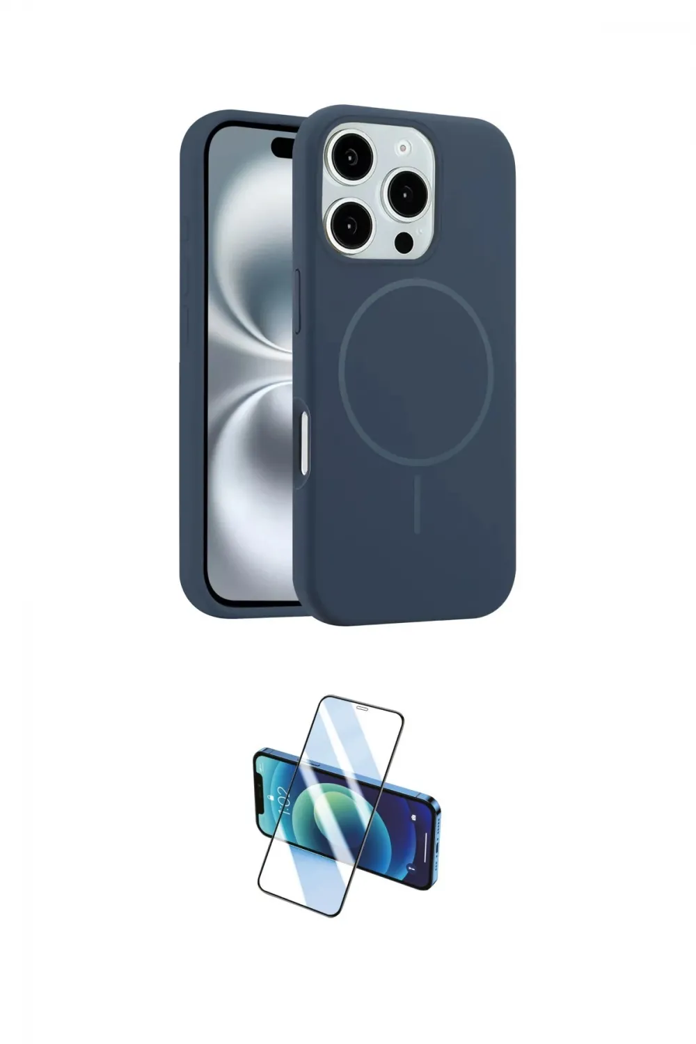 ieg™ iPhone 16 Pro Max Kılıf Yankı Form Serisi - Siyah 3D Antistatik Seramik Nano Ekran Koruyucu