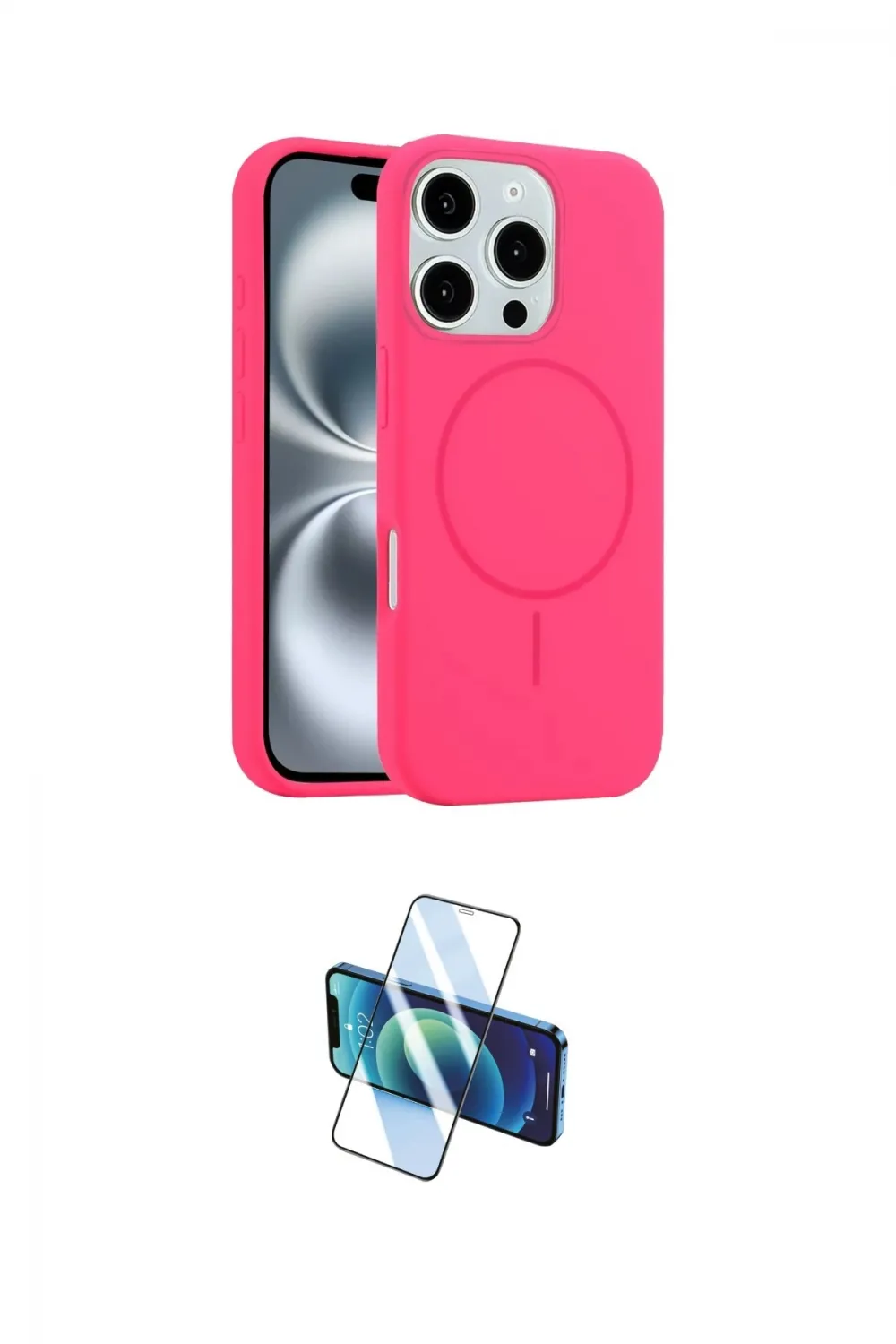 ieg™ iPhone 16 Pro Max Kılıf Yankı Form Serisi - Siyah 3D Antistatik Seramik Nano Ekran Koruyucu