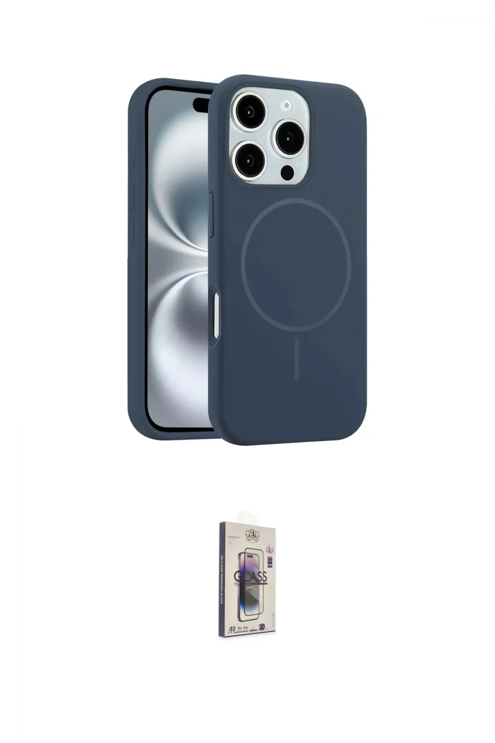 ieg™ iPhone 16 Pro Max Kılıf Yankı Form Serisi - Siyah Bilvis 3D Cam Ekran Koruyucu