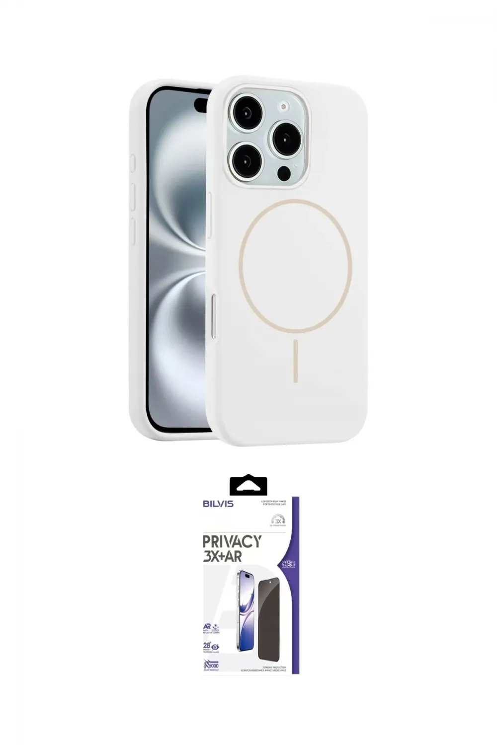 ieg™ iPhone 16 Pro Max Kılıf Yankı Form Serisi - Siyah Bilvis 3X AR Hayalet Cam Ekran Koruyucu