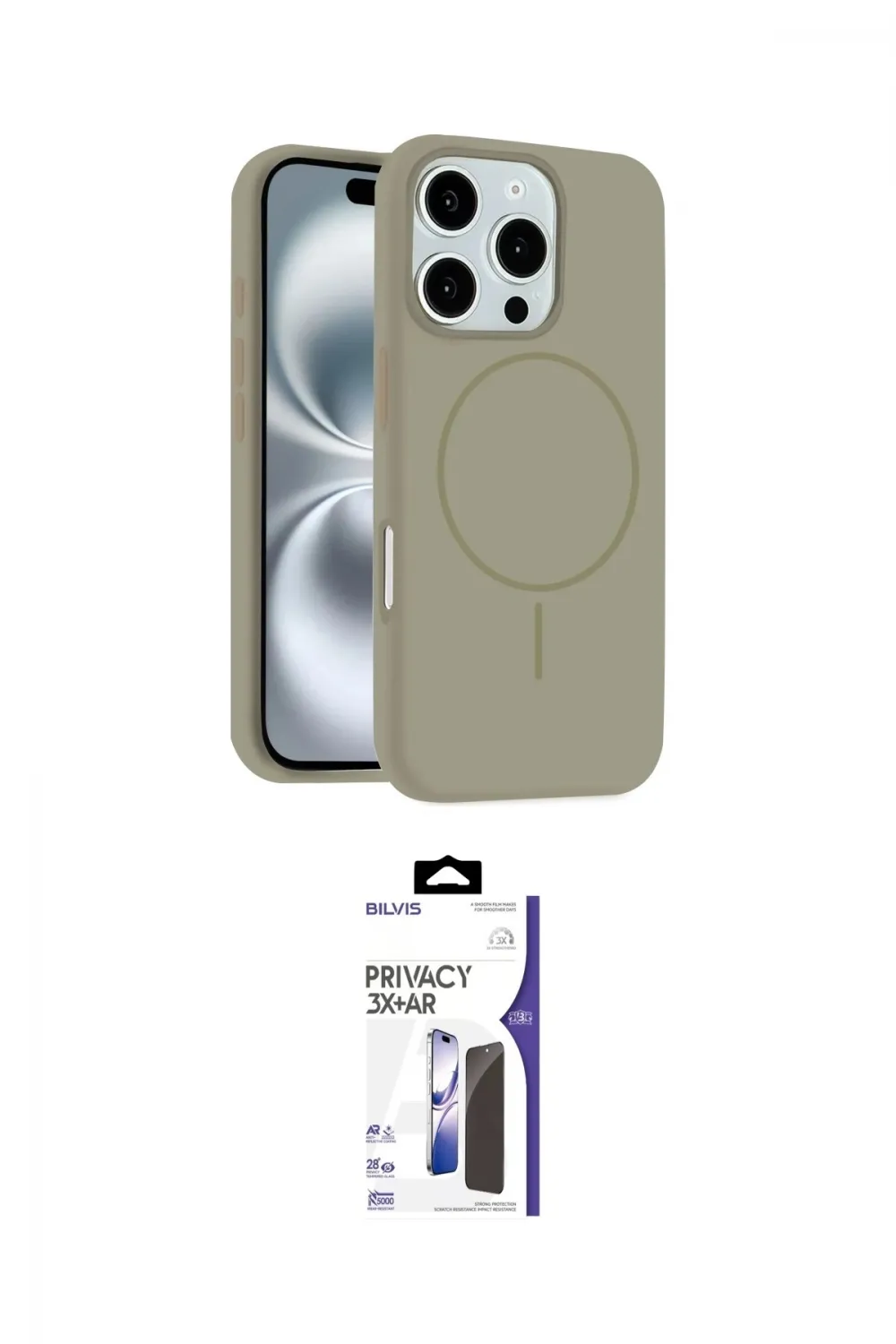 ieg™ iPhone 16 Pro Max Kılıf Yankı Form Serisi - Siyah Bilvis 3X AR Hayalet Cam Ekran Koruyucu