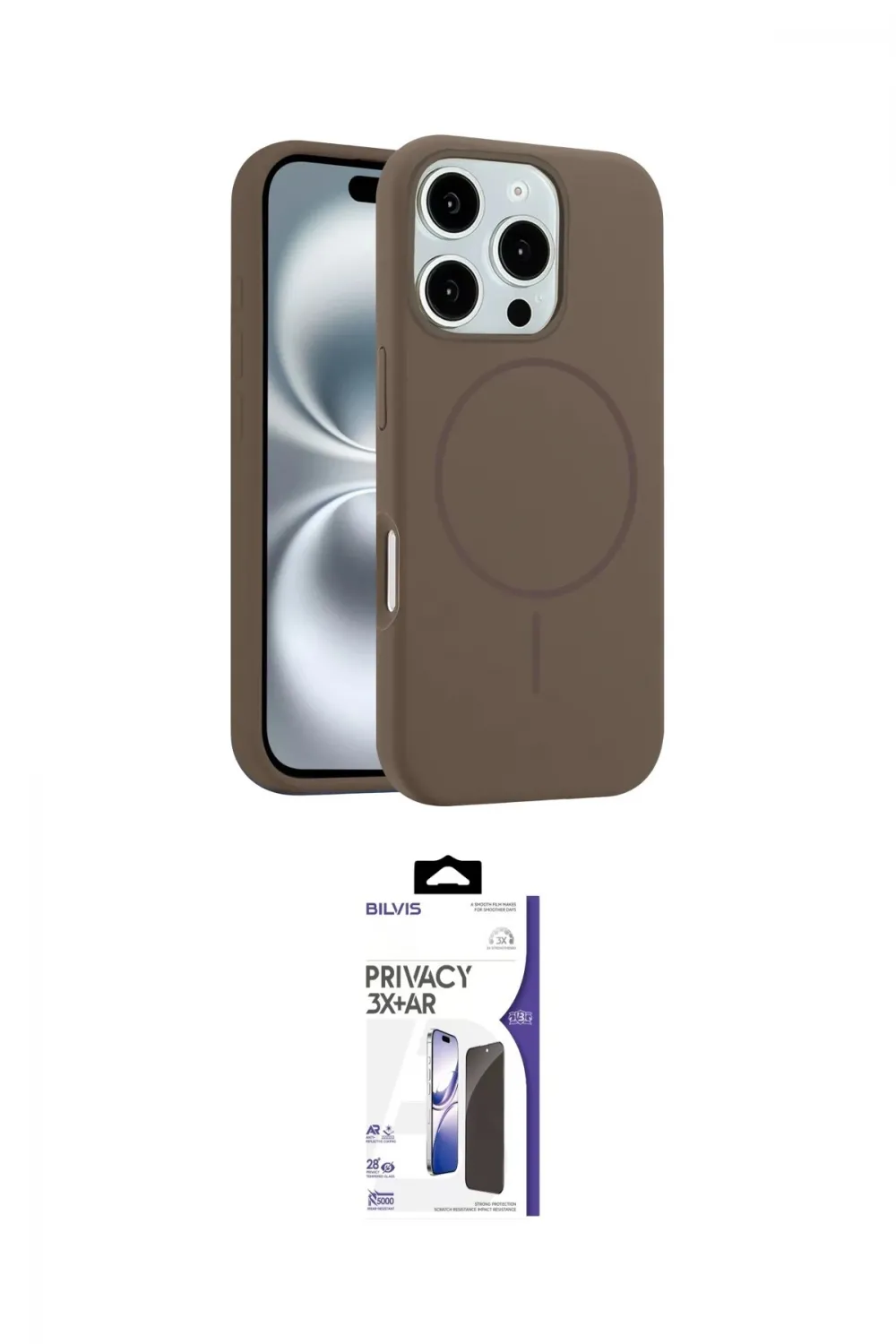 ieg™ iPhone 16 Pro Max Kılıf Yankı Form Serisi - Siyah Bilvis 3X AR Hayalet Cam Ekran Koruyucu