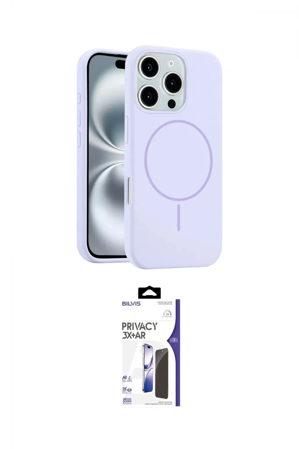 ieg™ iPhone 16 Pro Max Kılıf Yankı Form Serisi - Siyah Bilvis 3X AR Hayalet Cam Ekran Koruyucu