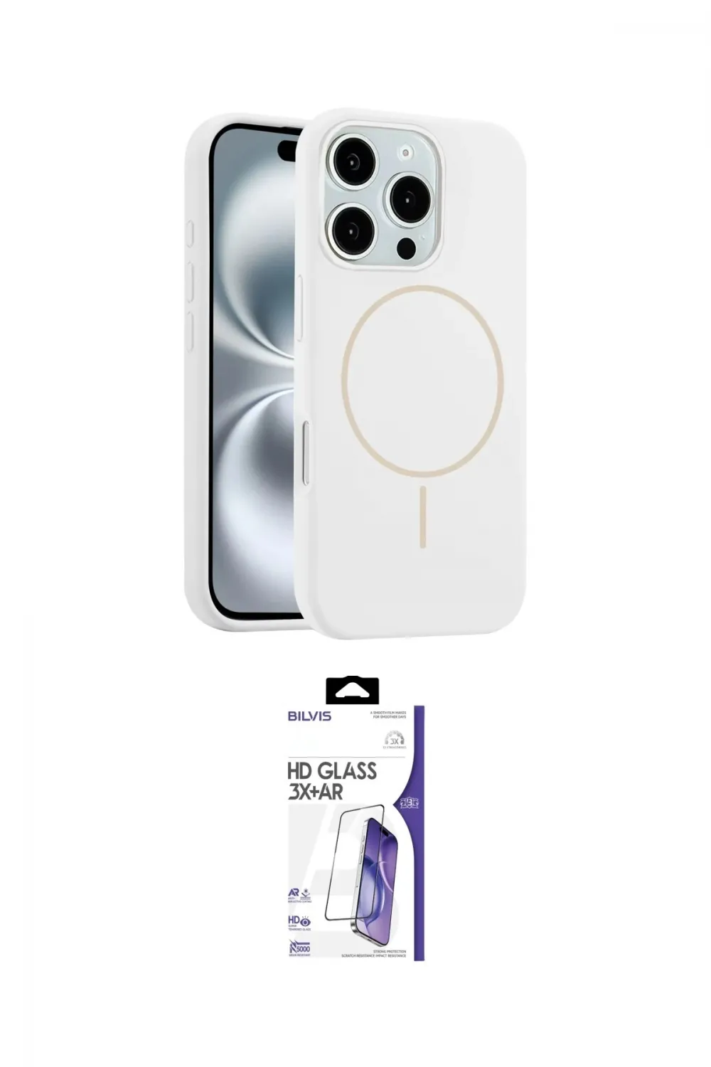 ieg™ iPhone 16 Pro Max Kılıf Yankı Form Serisi - Siyah Bilvis 3X AR HD Cam Ekran Koruyucu