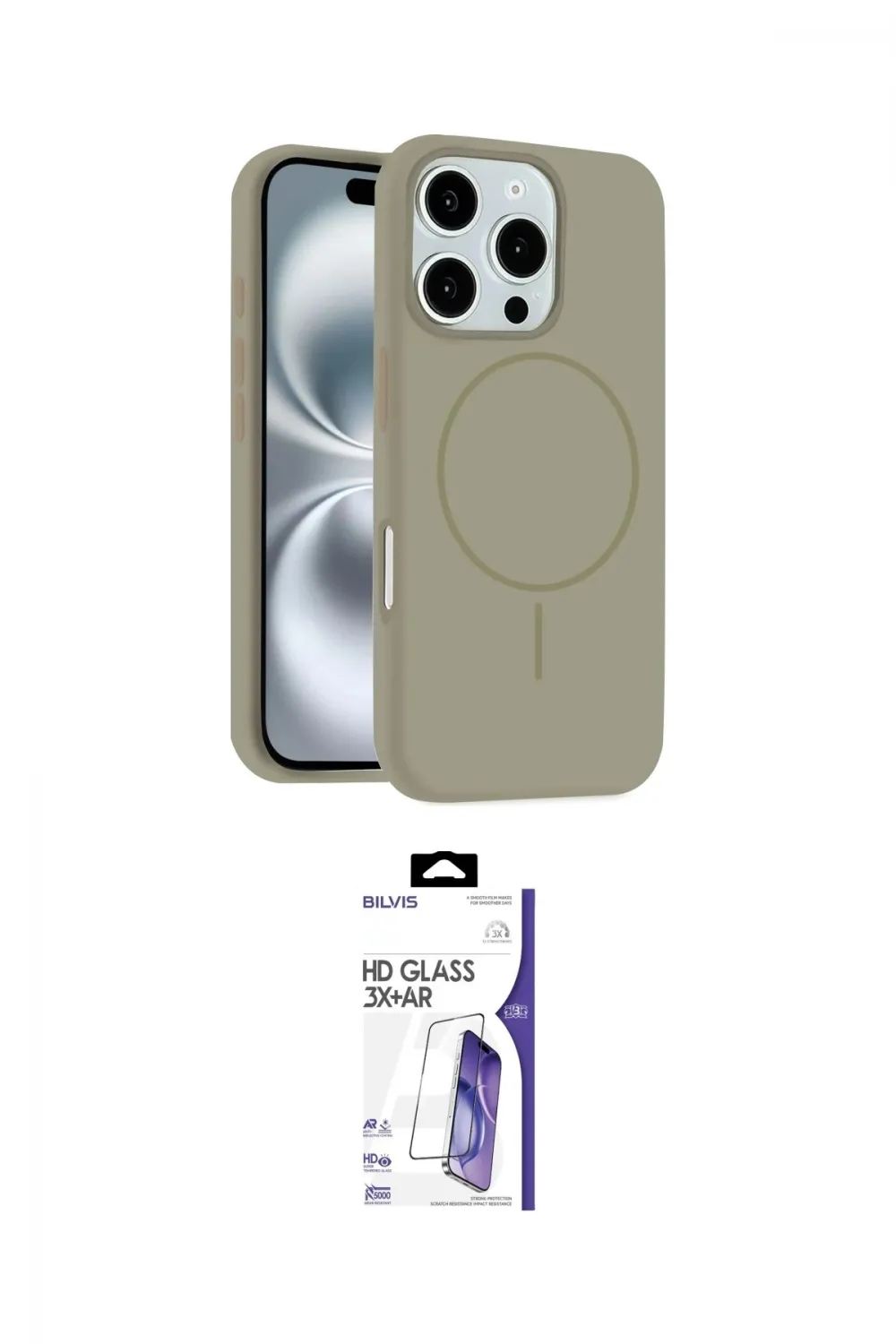 ieg™ iPhone 16 Pro Max Kılıf Yankı Form Serisi - Siyah Bilvis 3X AR HD Cam Ekran Koruyucu