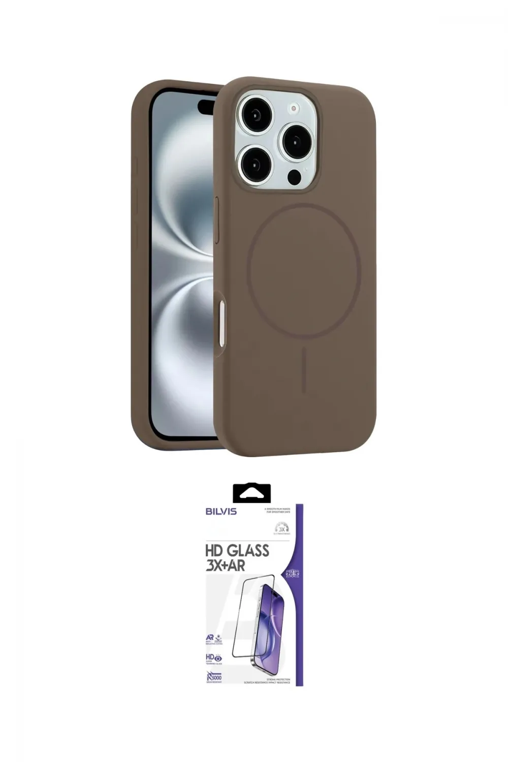 ieg™ iPhone 16 Pro Max Kılıf Yankı Form Serisi - Siyah Bilvis 3X AR HD Cam Ekran Koruyucu