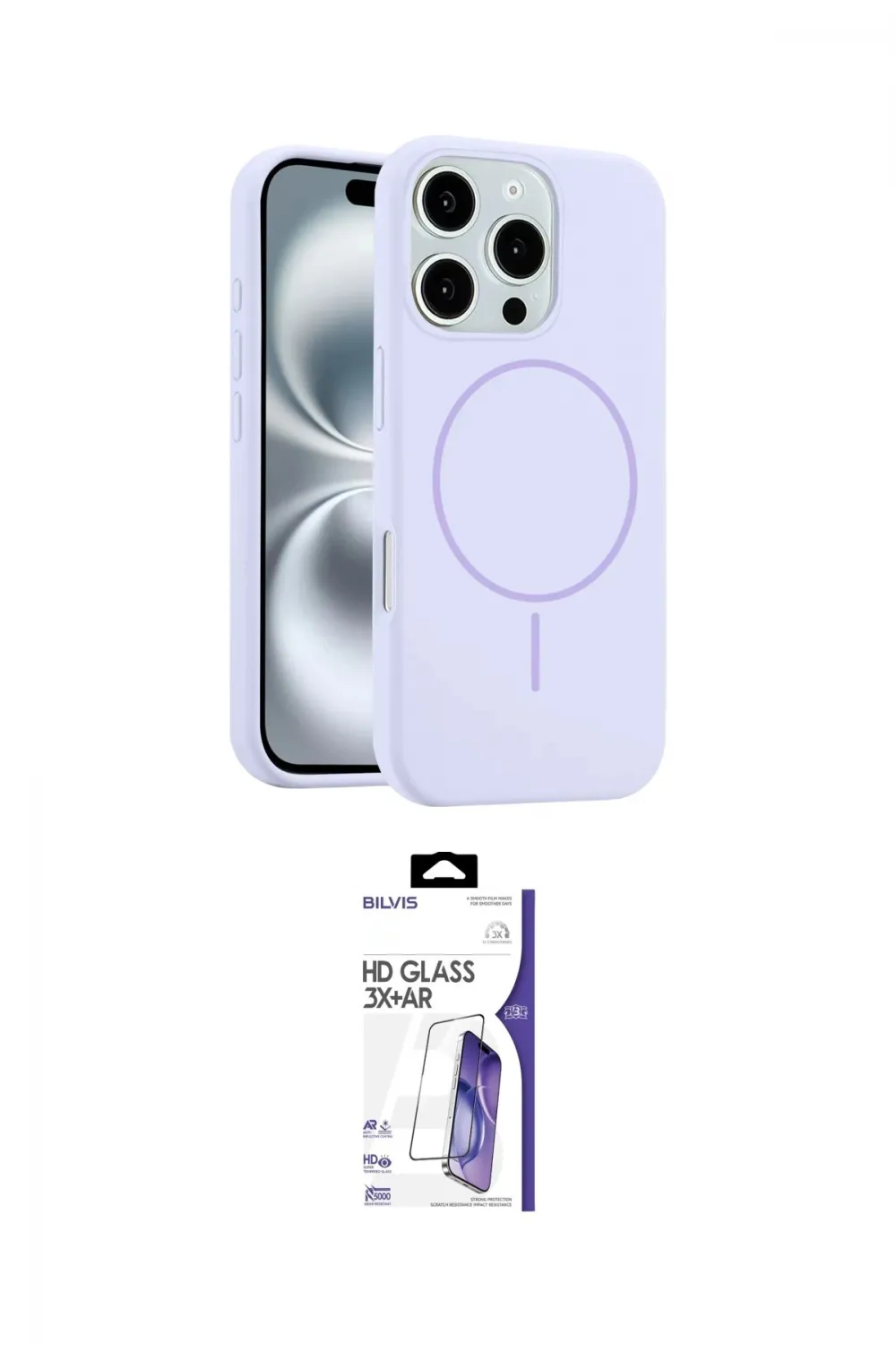 ieg™ iPhone 16 Pro Max Kılıf Yankı Form Serisi - Siyah Bilvis 3X AR HD Cam Ekran Koruyucu