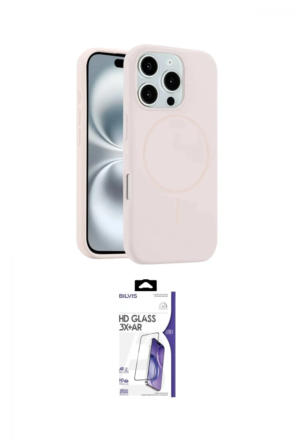 ieg™ iPhone 16 Pro Max Kılıf Yankı Form Serisi - Siyah Bilvis 3X AR HD Cam Ekran Koruyucu