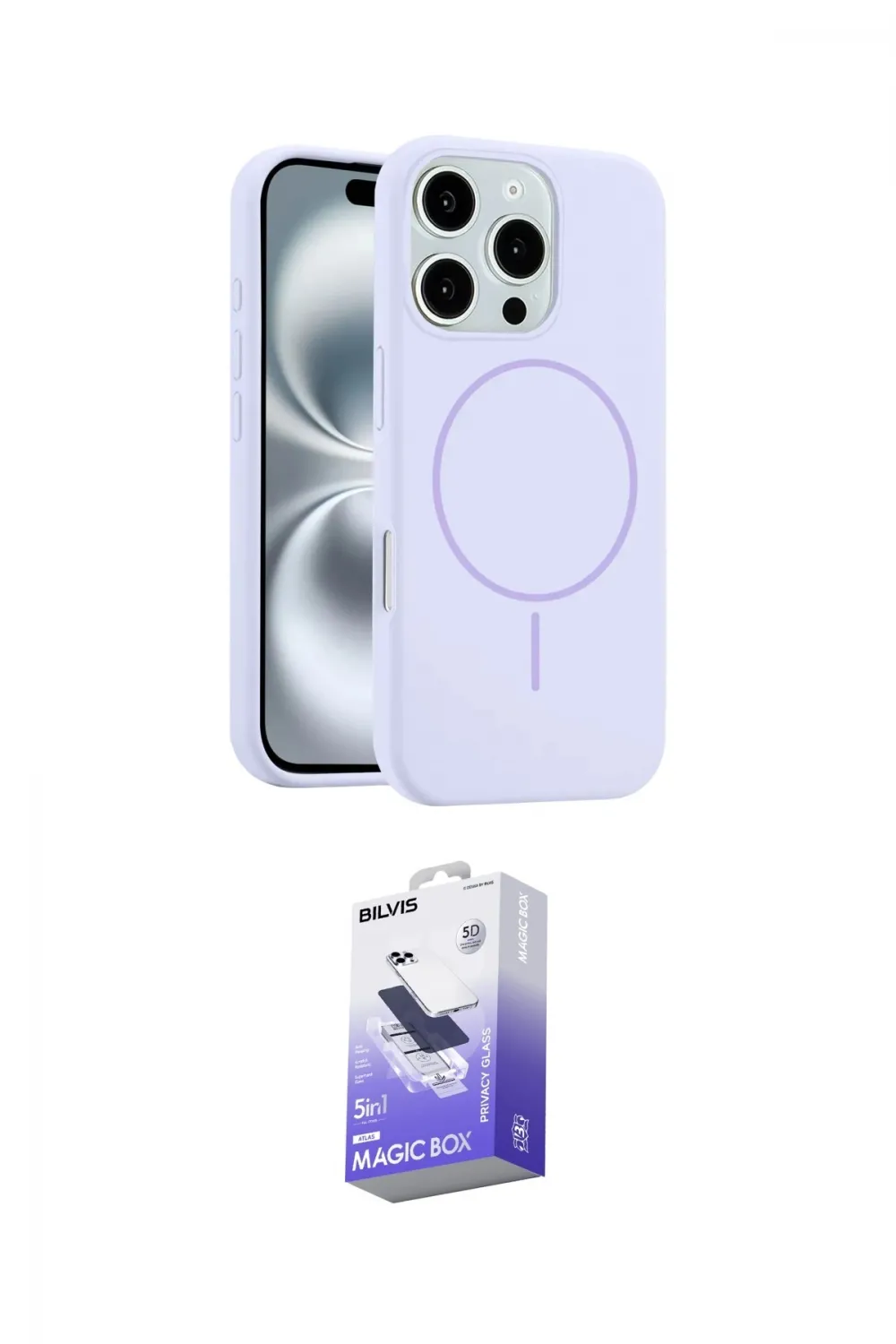 ieg™ iPhone 16 Pro Max Kılıf Yankı Form Serisi - Siyah Bilvis 5in1 5D Magic Hayalet Cam Ekran Koruyucu