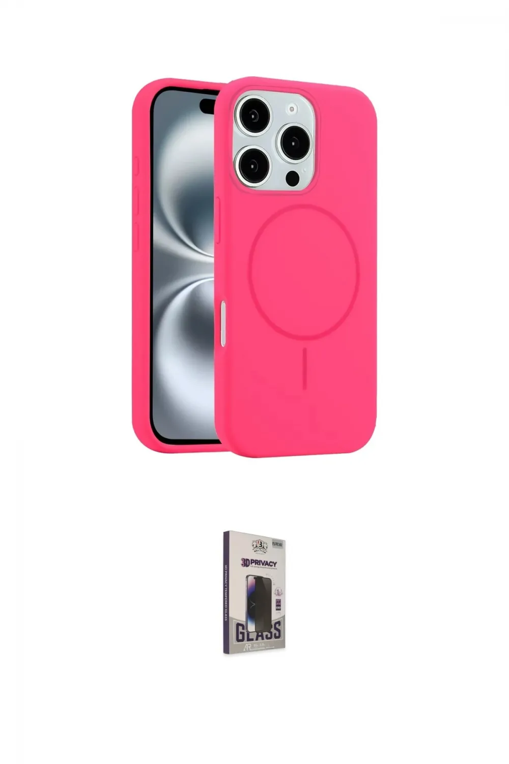 ieg™ iPhone 16 Pro Max Kılıf Yankı Form Serisi - Siyah Bilvis Hayalet Cam Ekran Koruyucu
