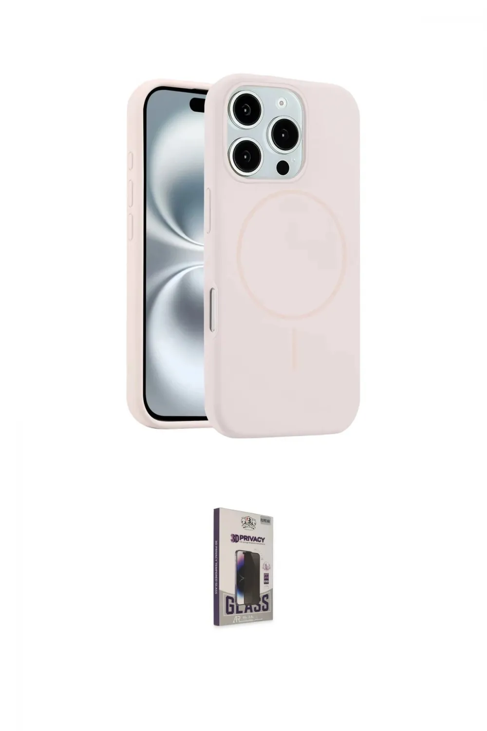 ieg™ iPhone 16 Pro Max Kılıf Yankı Form Serisi - Siyah Bilvis Hayalet Cam Ekran Koruyucu
