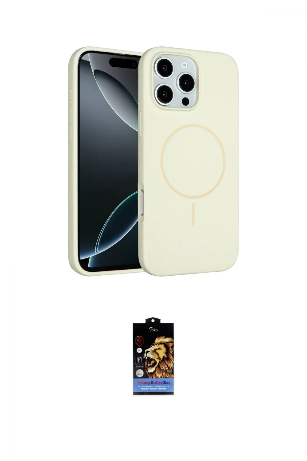 ieg™ iPhone 16 Pro Max Kılıf Yankı Form Serisi - Siyah Buffer Hayalet Cam Ekran Koruyucu